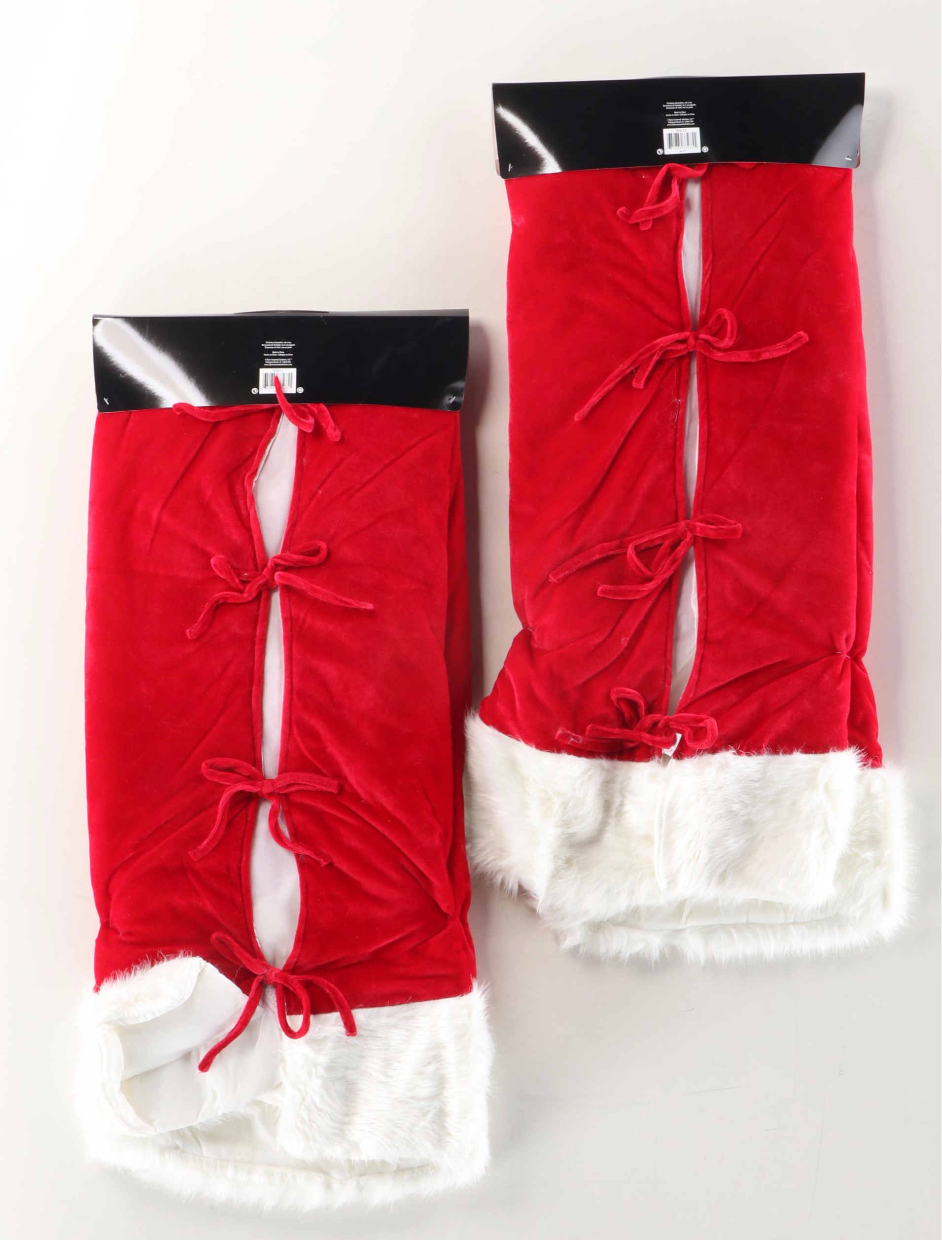 St. Nick's Choice Red Fabric Christmas Tree Skirts