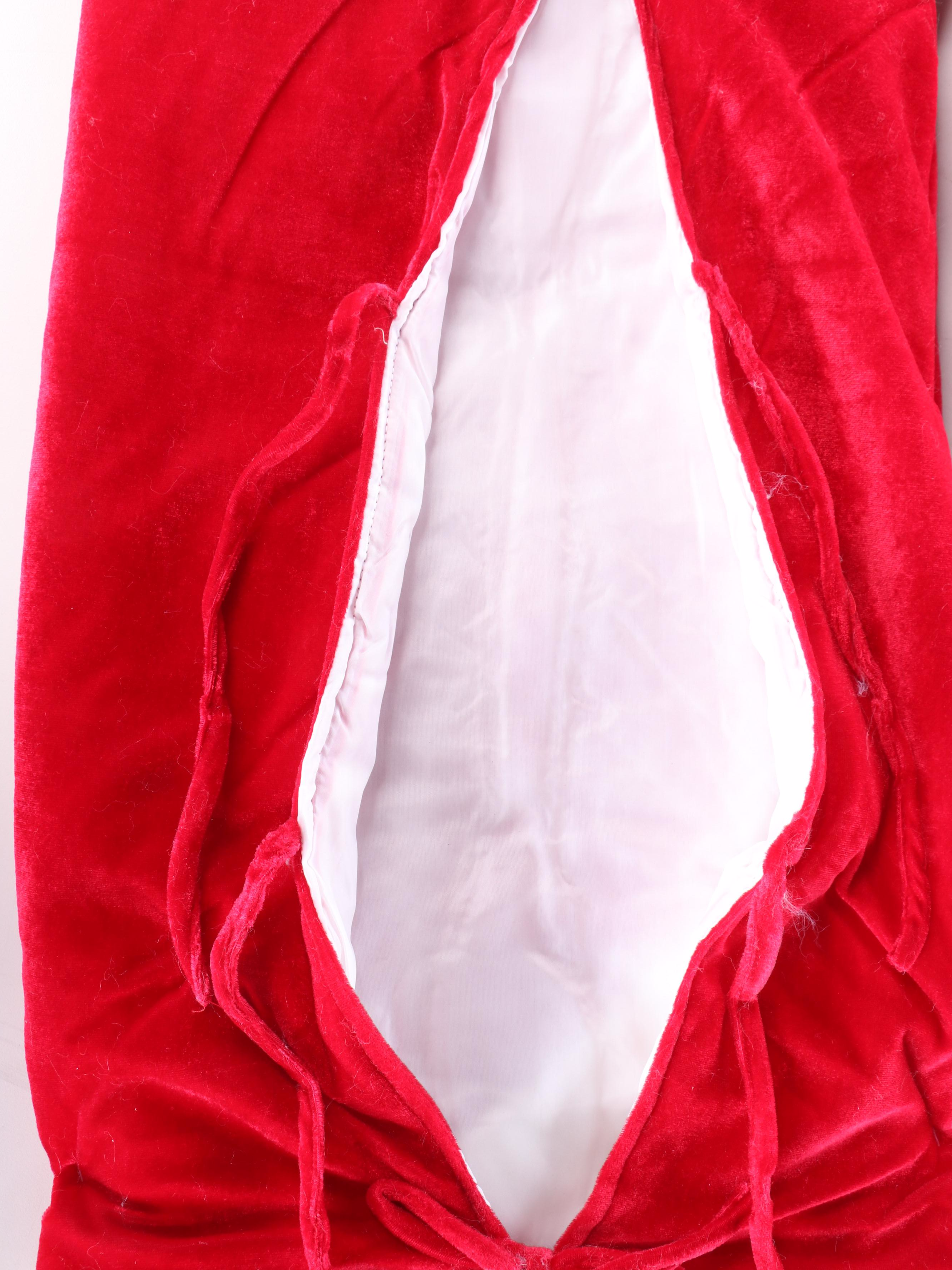 St. Nick's Choice Red Fabric Christmas Tree Skirts