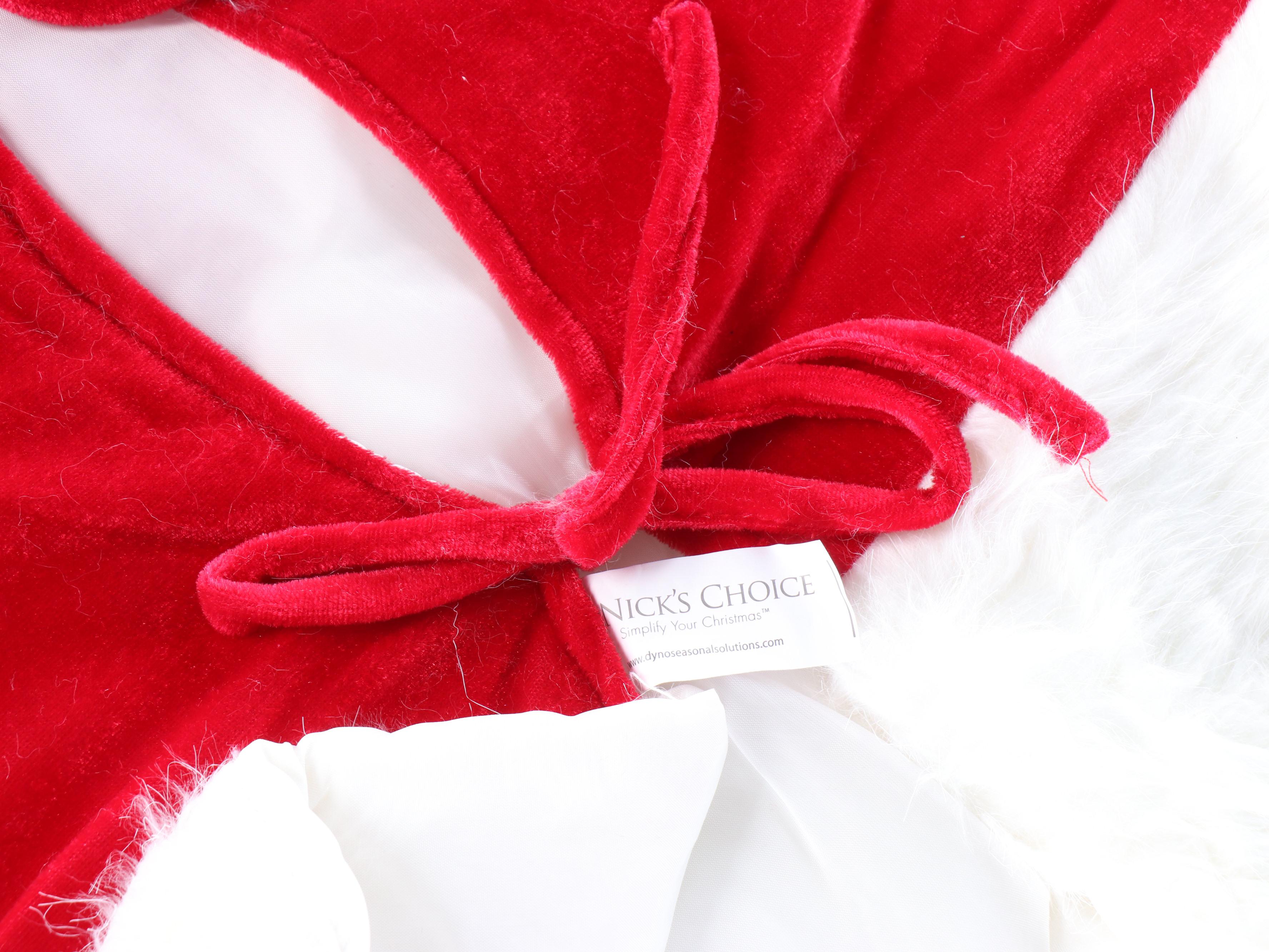 St. Nick's Choice Red Fabric Christmas Tree Skirts