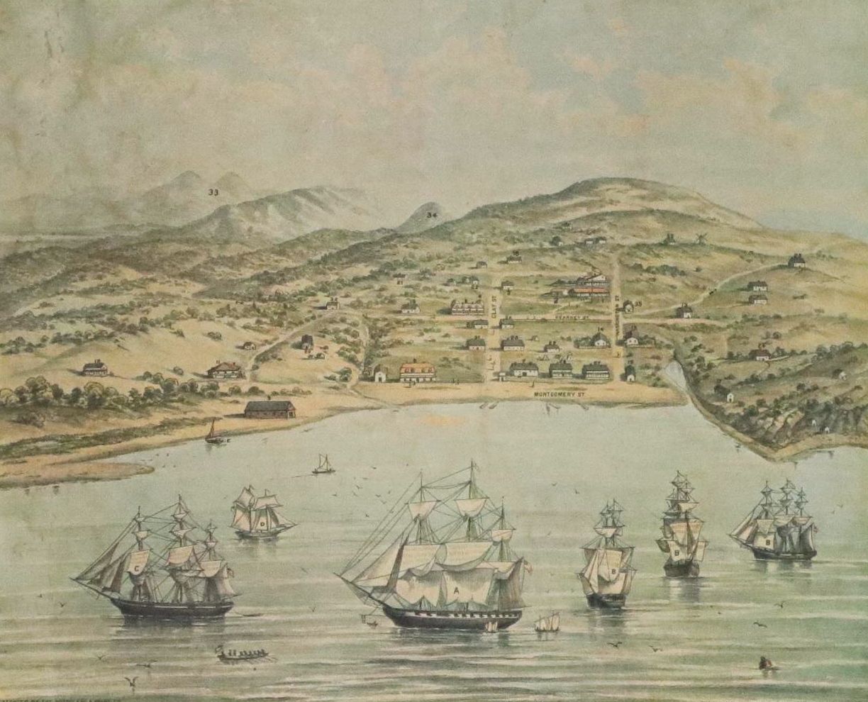 Offset Lithograph Reproduction of Town Map "View of San Francisco"