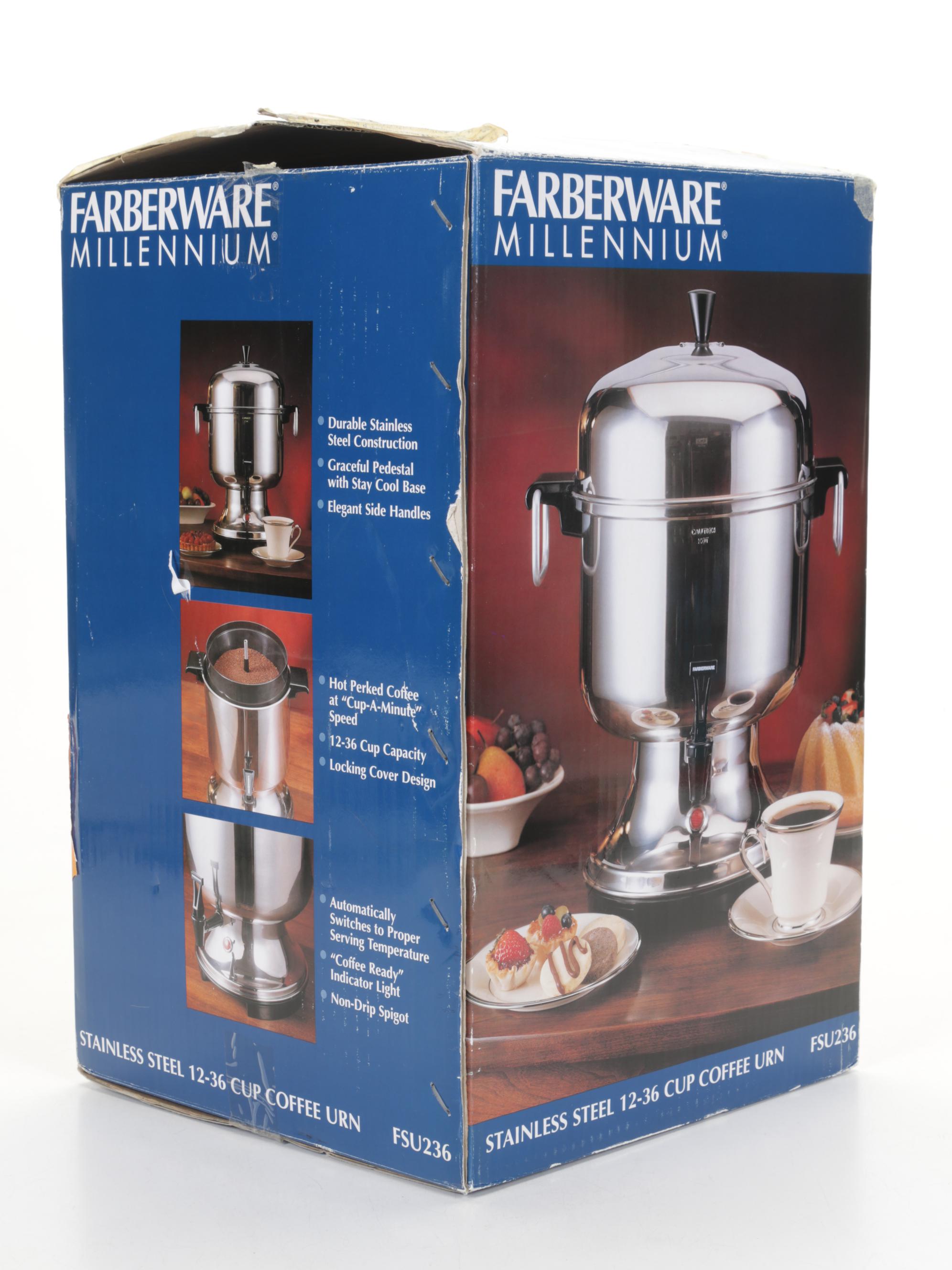 Douro Copperware Coffee Maker & Farberware Millennium Stainless Steel Coffee Urn