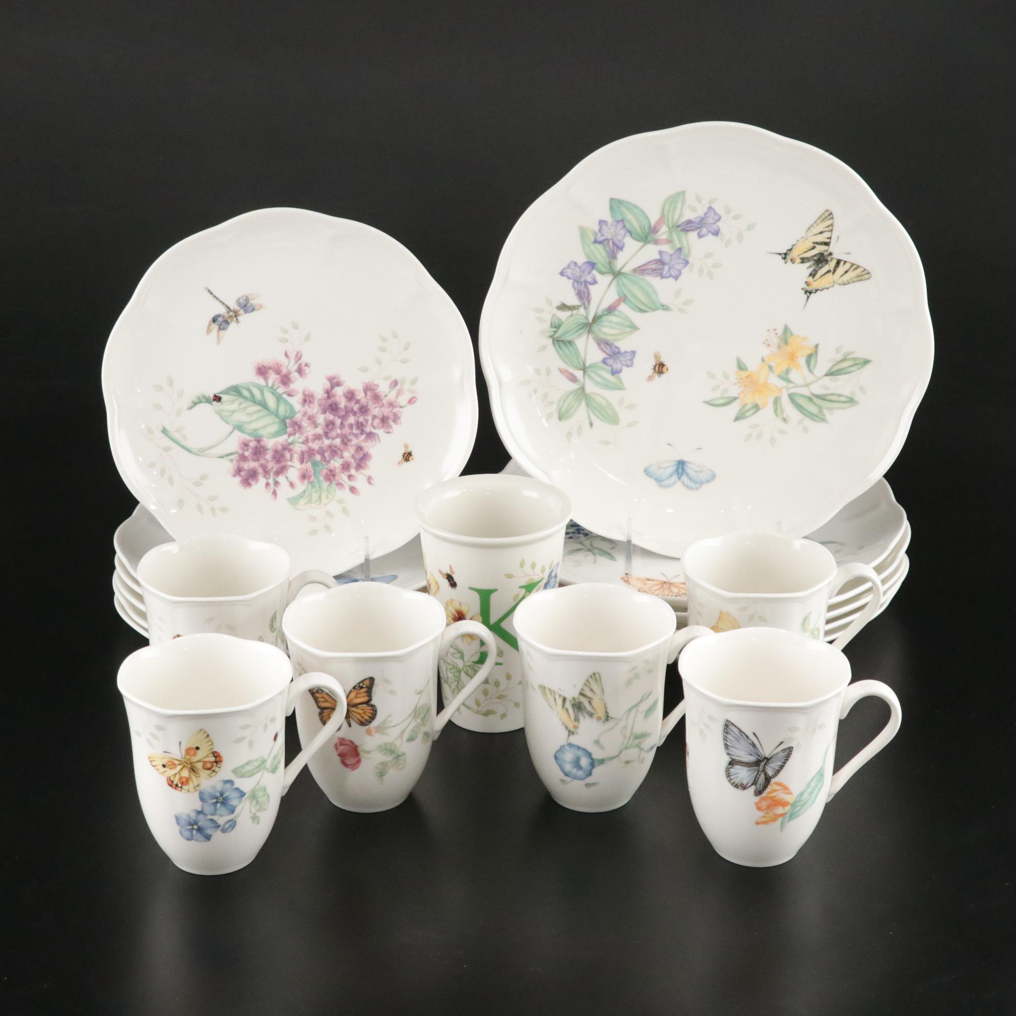Louise de Luyer for Lenox "Butterfly Meadow" Collection of Mugs and Plates