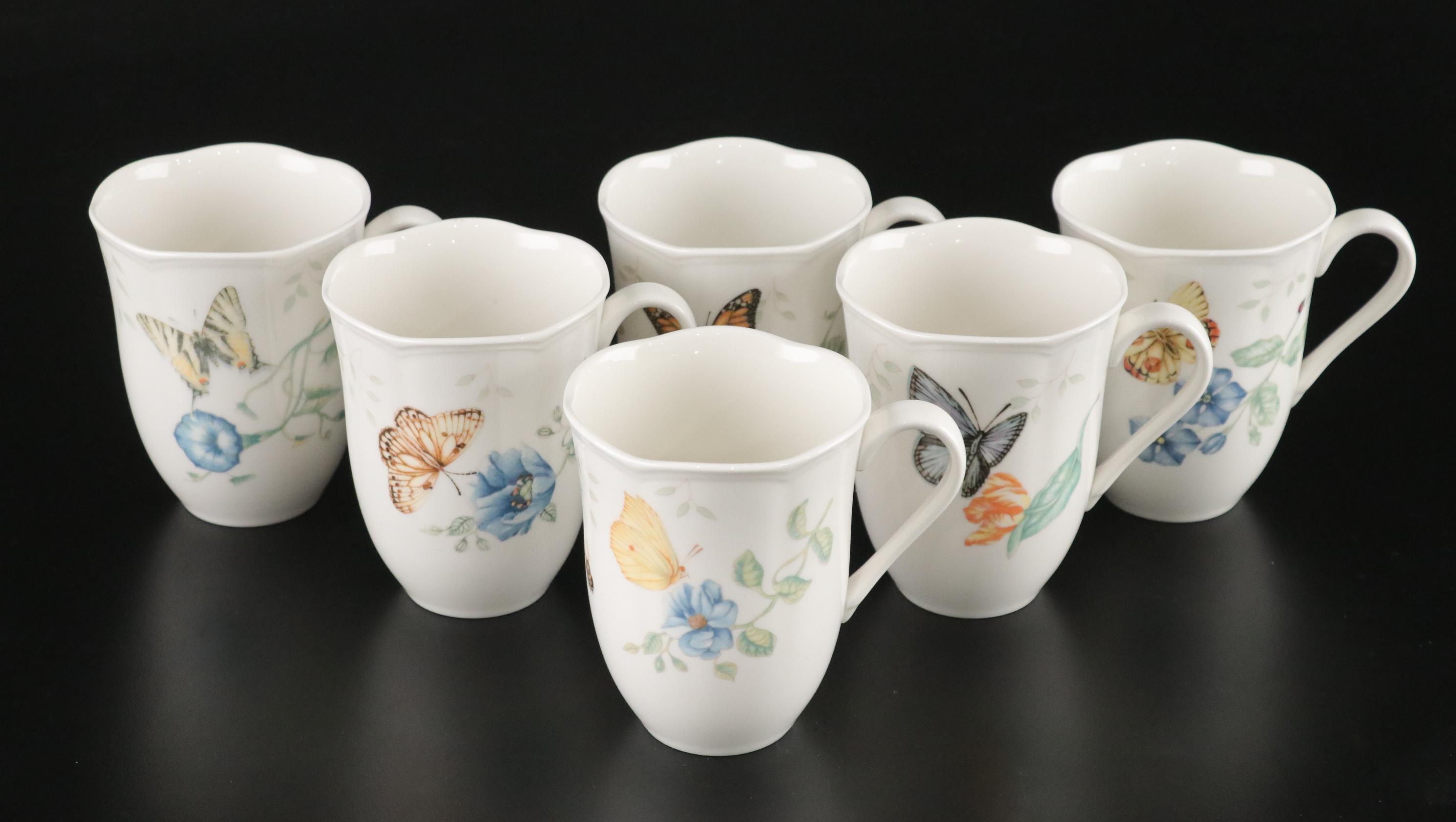 Louise de Luyer for Lenox "Butterfly Meadow" Collection of Mugs and Plates