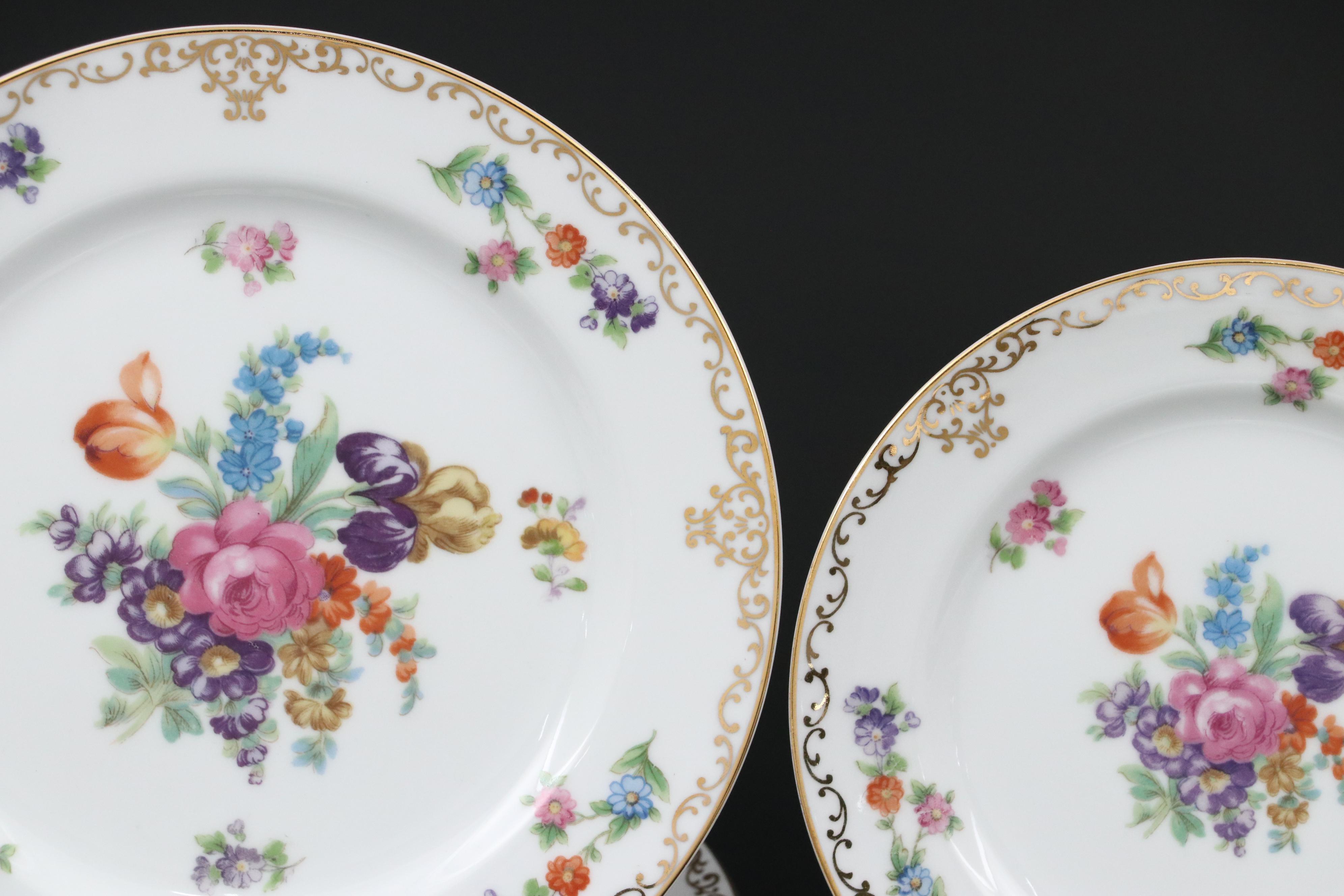 Noritake Occupied Japan Dresden Style Porcelain Dinnerware and Serving Pieces