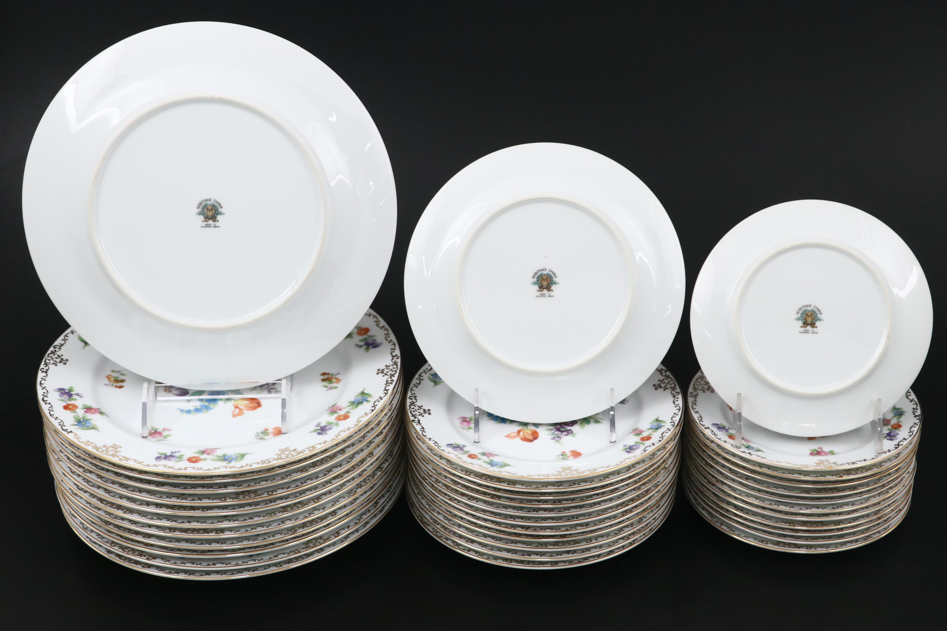 Noritake Occupied Japan Dresden Style Porcelain Dinnerware and Serving Pieces