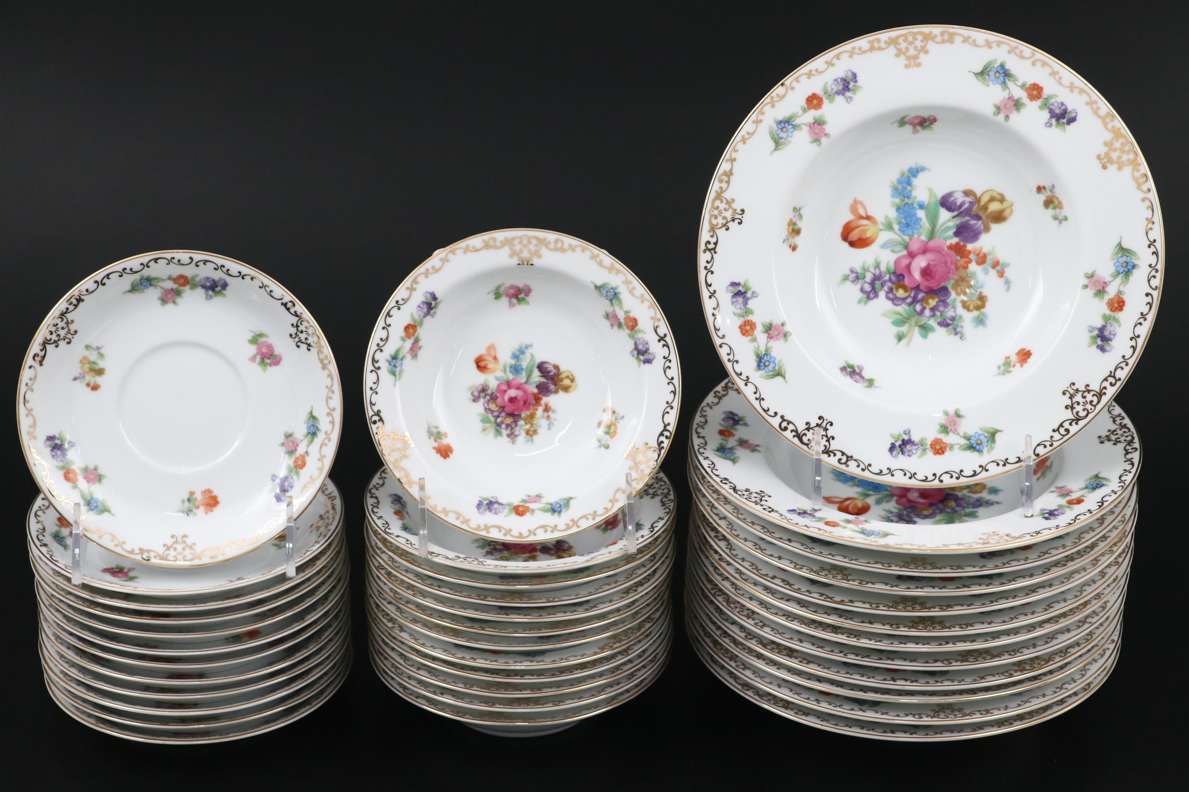Noritake Occupied Japan Dresden Style Porcelain Dinnerware and Serving Pieces