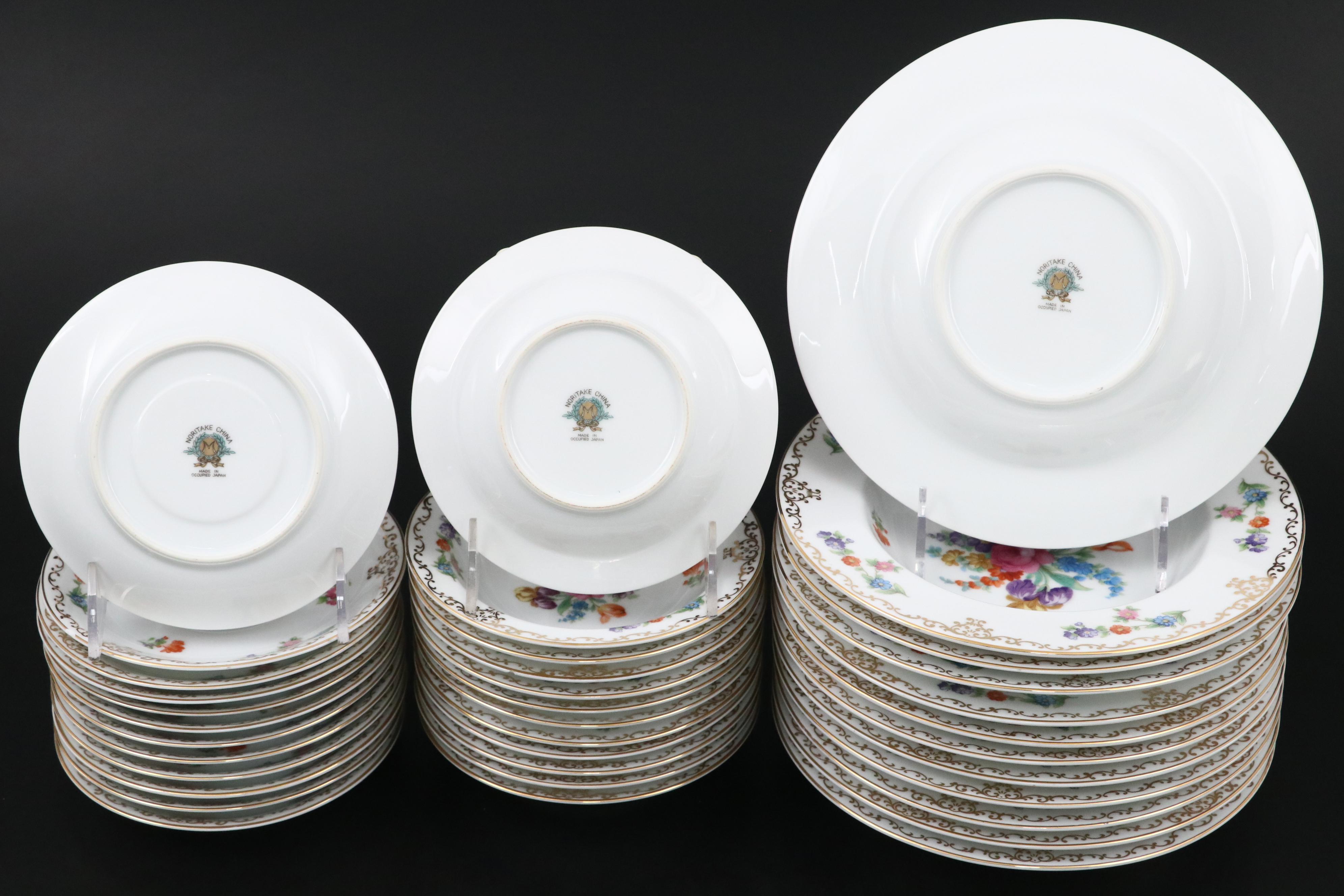 Noritake Occupied Japan Dresden Style Porcelain Dinnerware and Serving Pieces