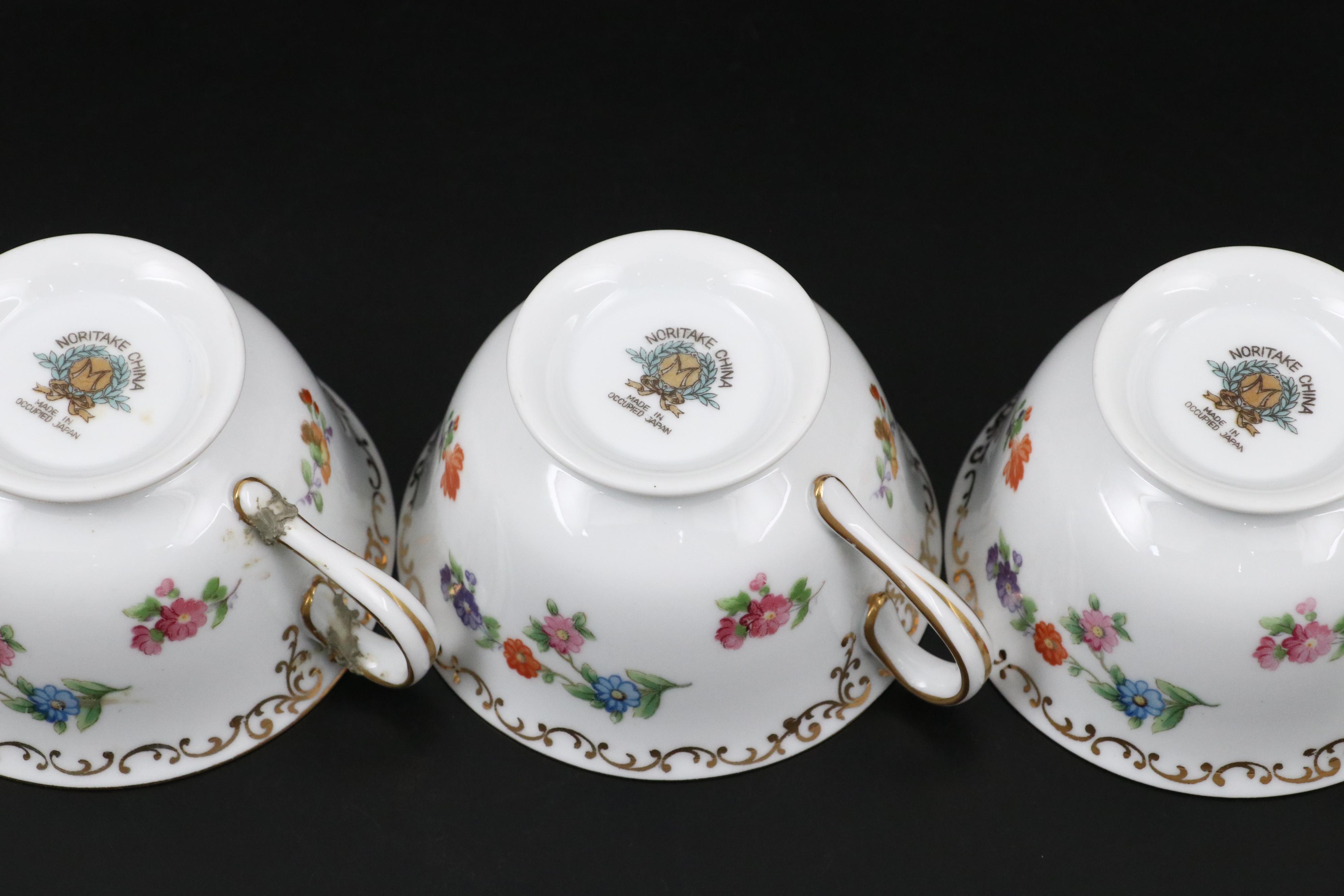 Noritake Occupied Japan Dresden Style Porcelain Dinnerware and Serving Pieces