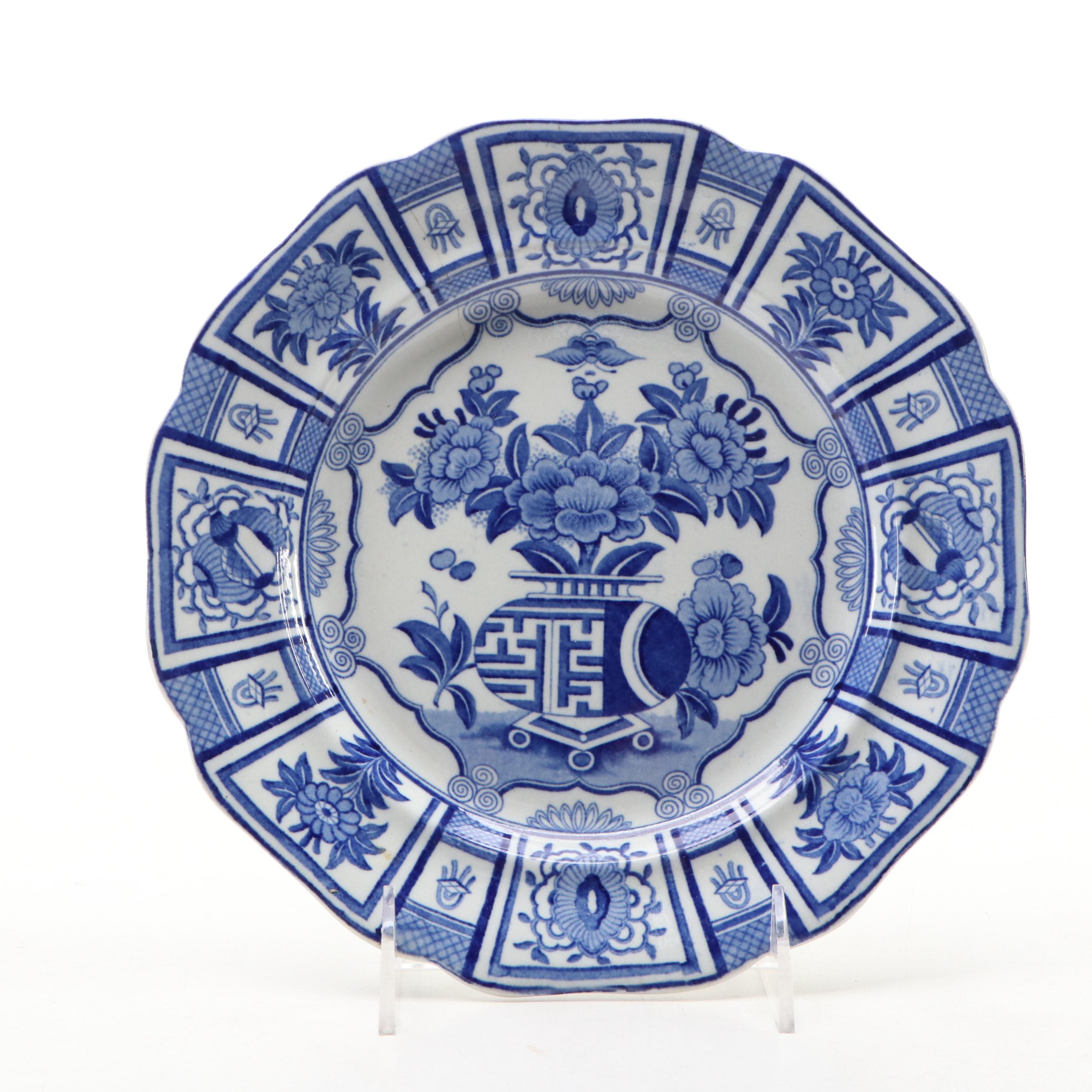 J. & W. R. Stone China Plate with Japanese Hand-Painted Porcelain Plate, 19th C.