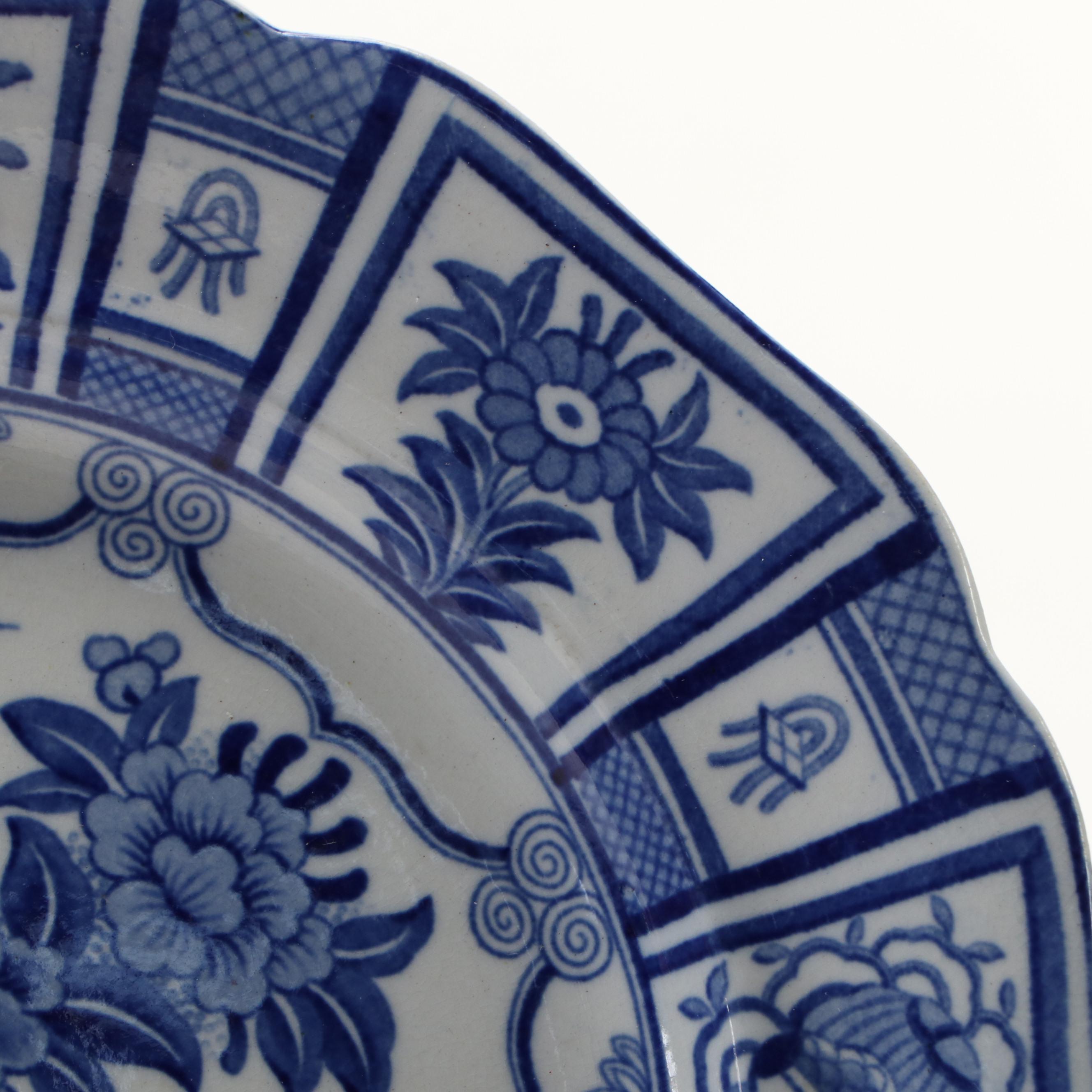 J. & W. R. Stone China Plate with Japanese Hand-Painted Porcelain Plate, 19th C.