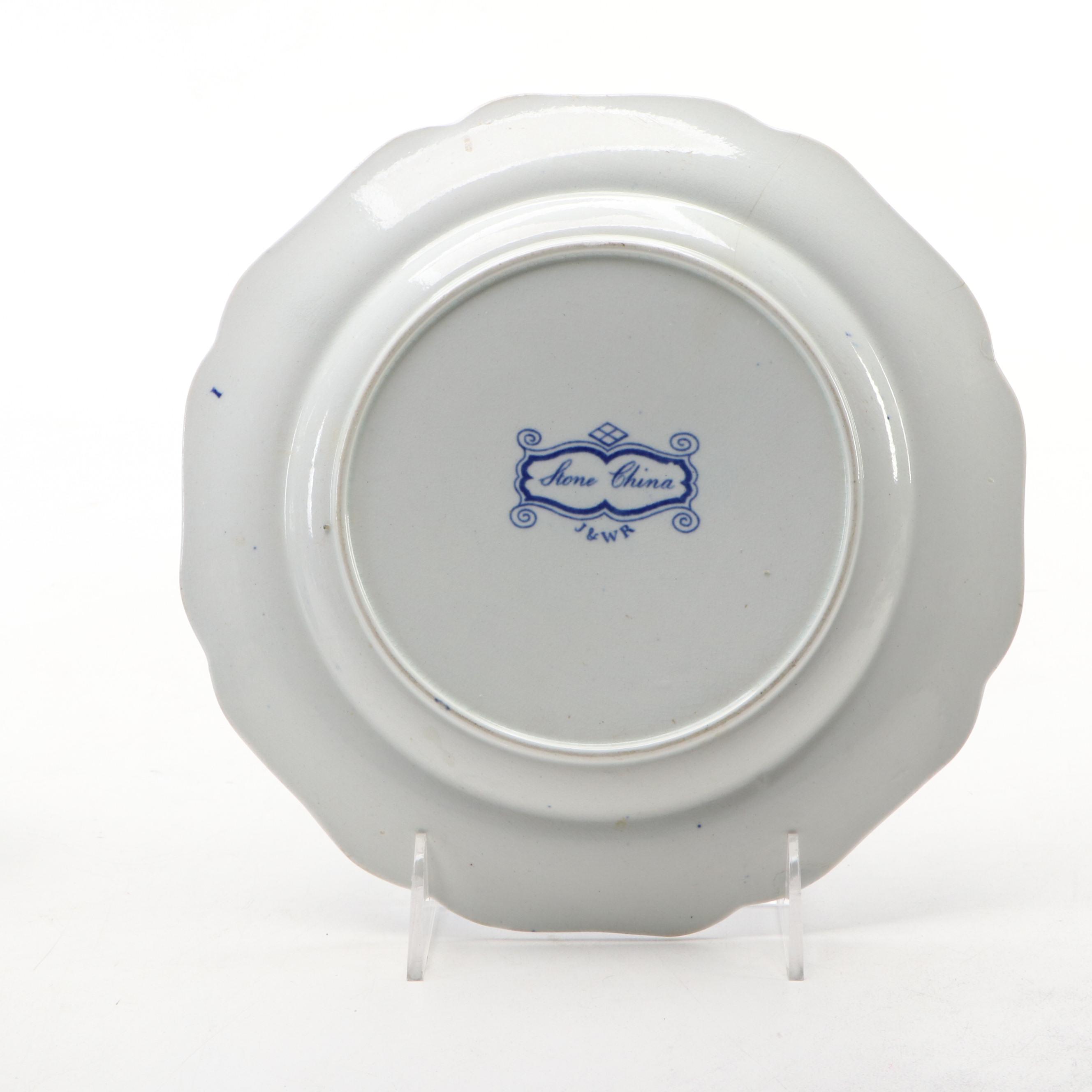 J. & W. R. Stone China Plate with Japanese Hand-Painted Porcelain Plate, 19th C.