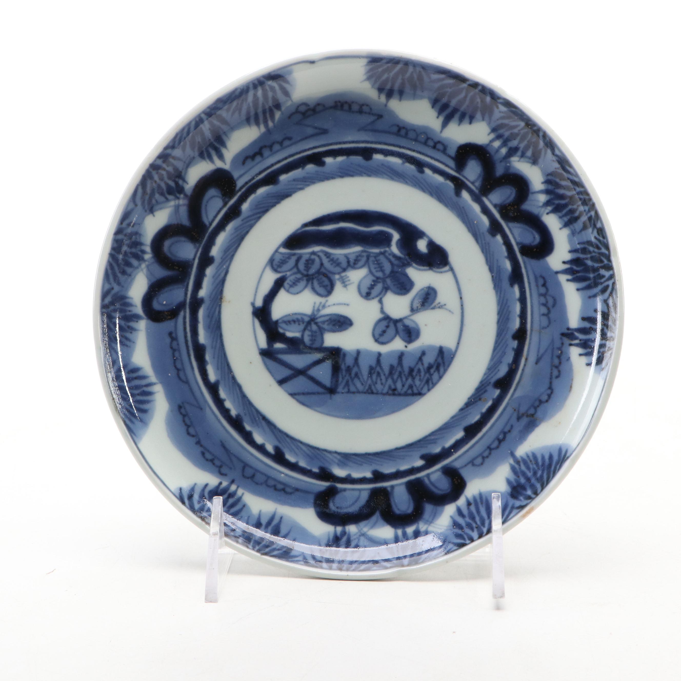 J. & W. R. Stone China Plate with Japanese Hand-Painted Porcelain Plate, 19th C.