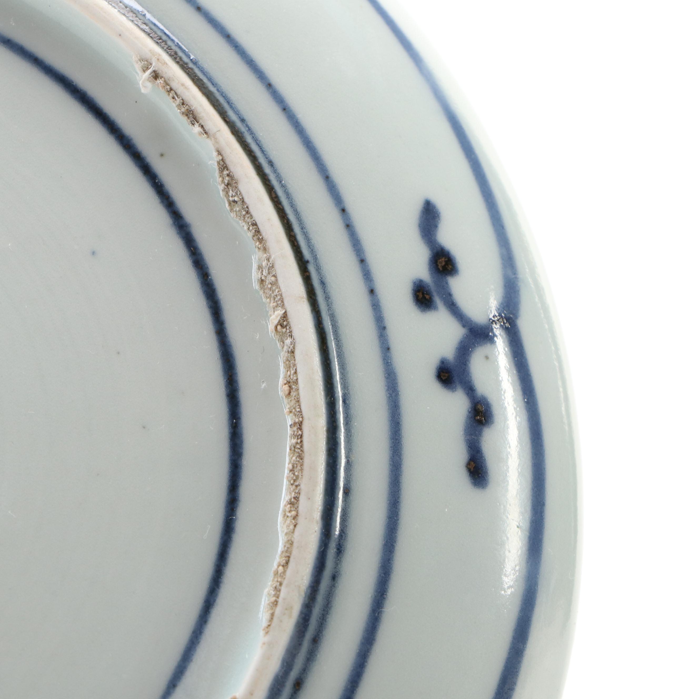 J. & W. R. Stone China Plate with Japanese Hand-Painted Porcelain Plate, 19th C.