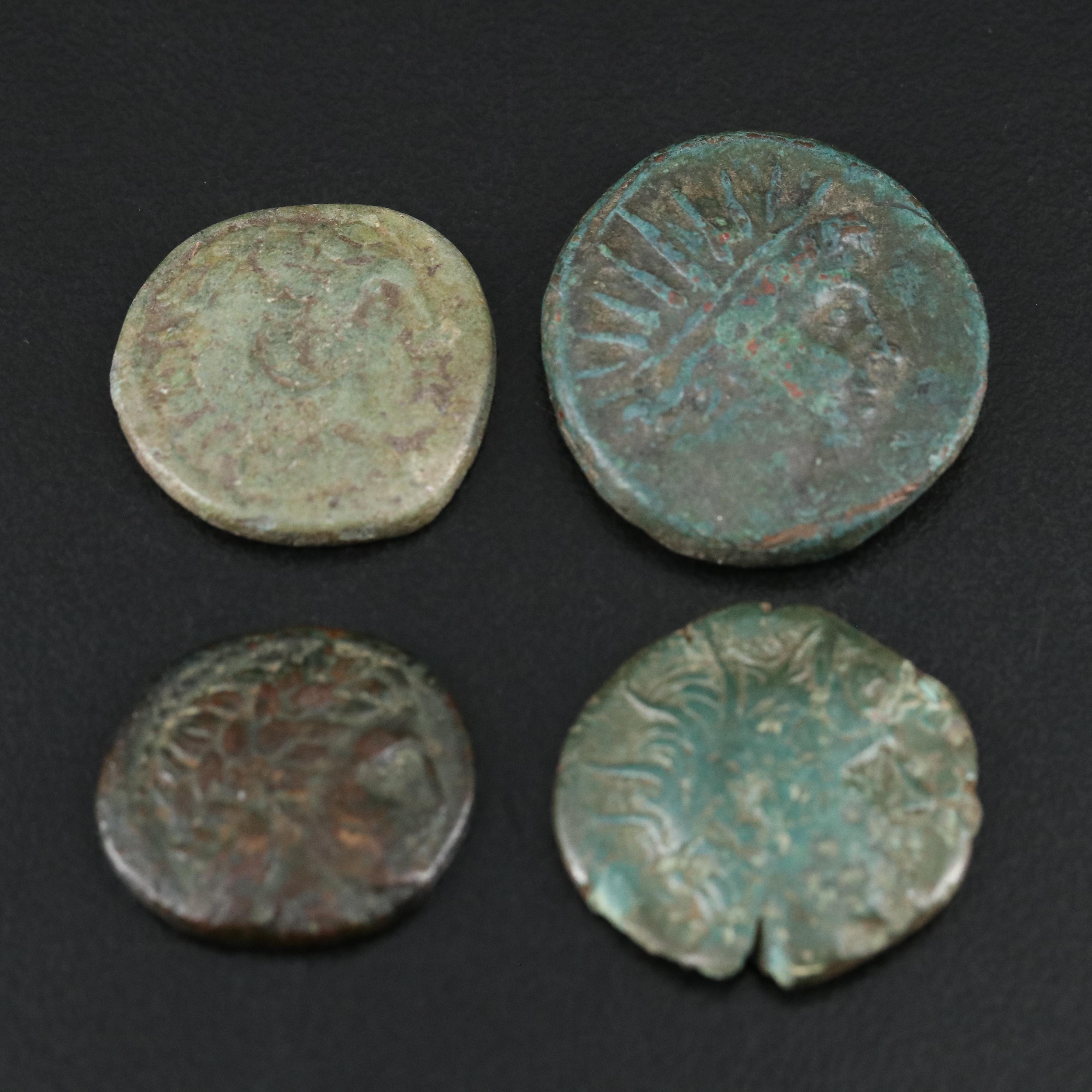 Four Ancient Kingdom of Macedonia Bronze Coins, ca. 330 B.C. to 200 B.C.