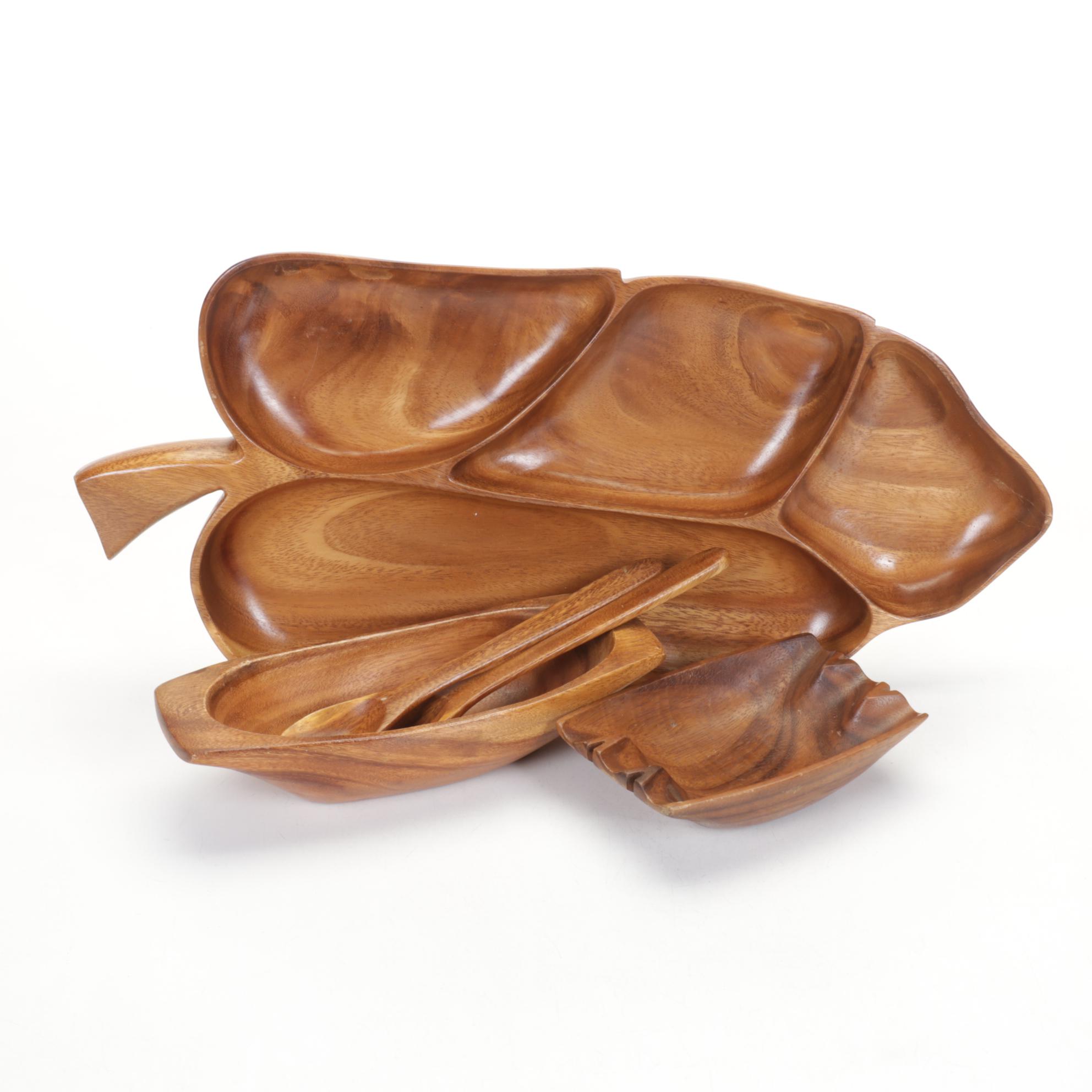 Monkey Pod Wood Serving Collection Features Mid Century Cigar Ashtray and More