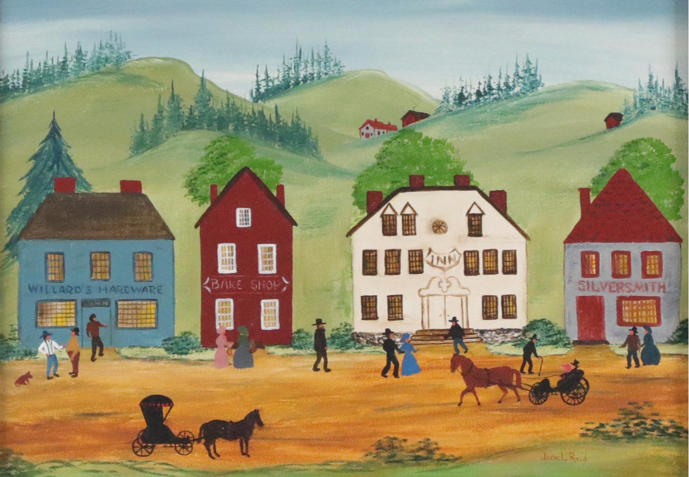 Jane L. Reid Folk Art Acrylic Painting
