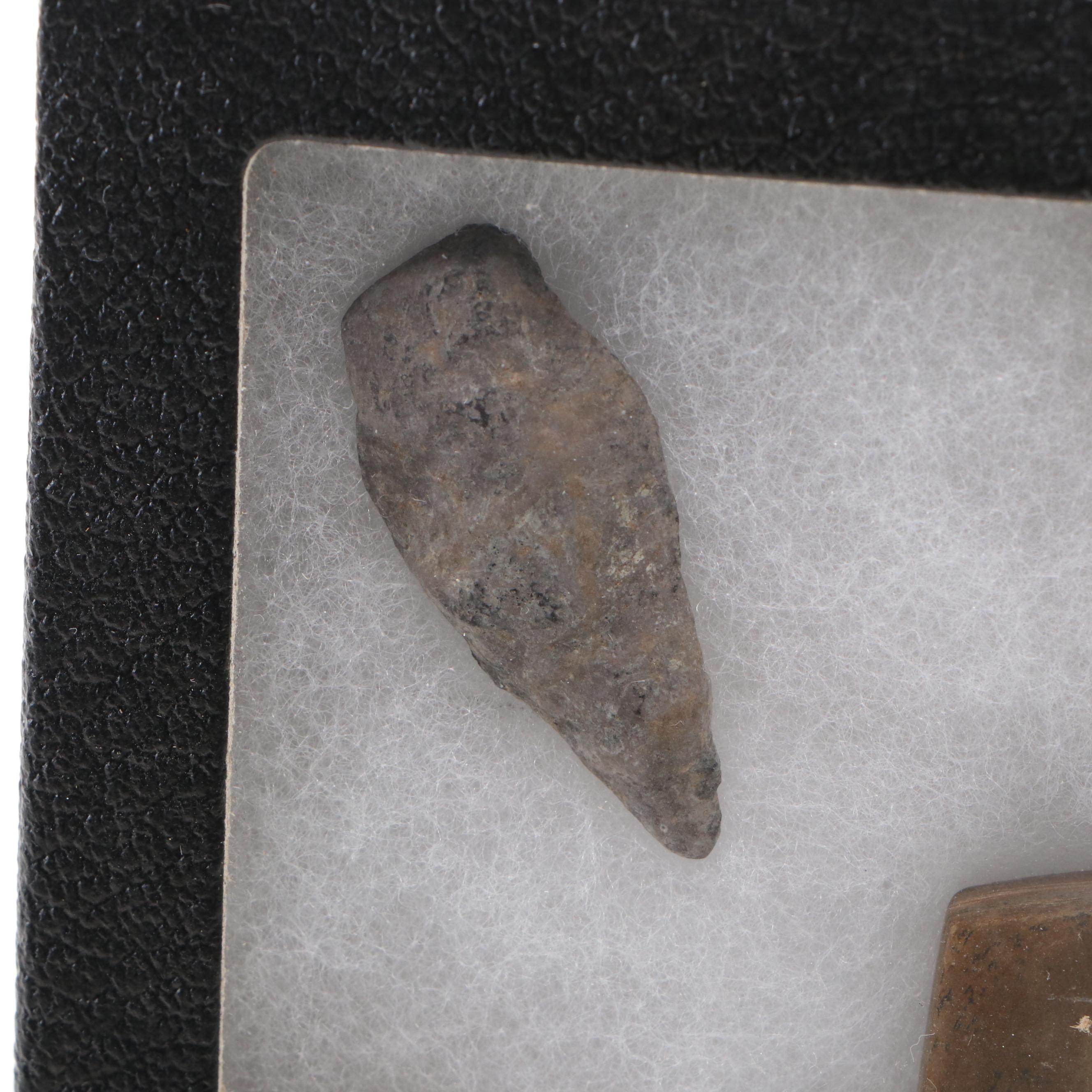 Ohio Adena Banded Slate Pendant with Flint Arrowheads, 2,500 BCE