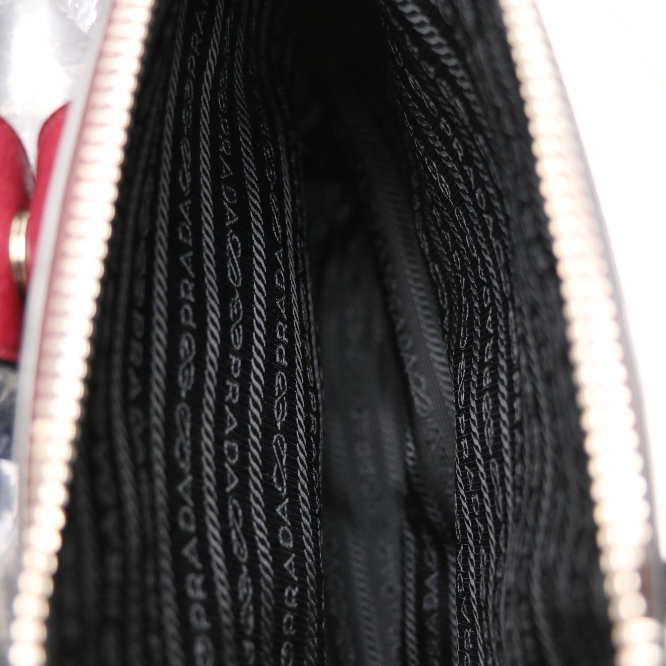 Prada Twin Pocket Two-Way Tote in Ametista Glace Calf Leather