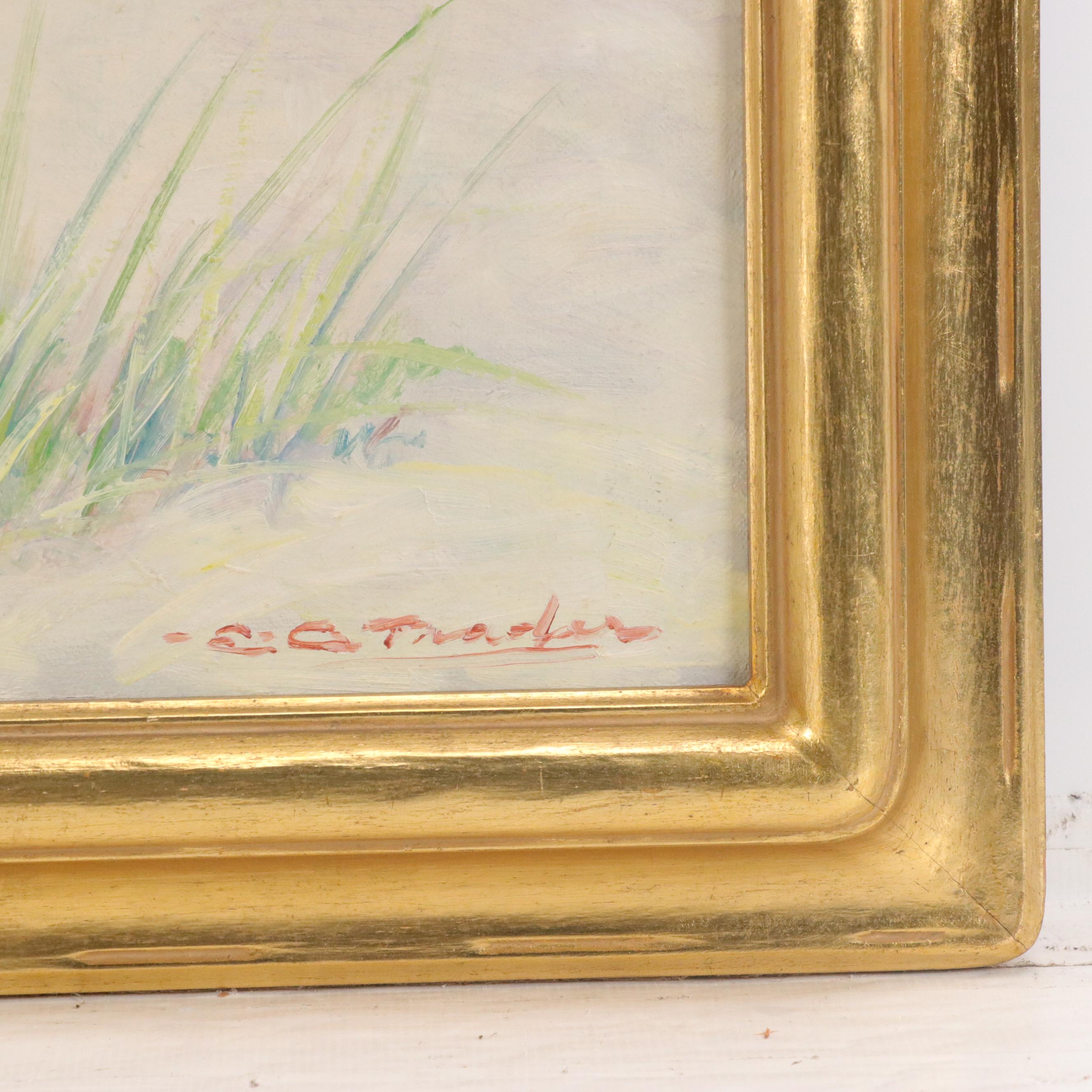 Effie Corwin Trader Coastal Landscape Oil Painting, Circa 1930