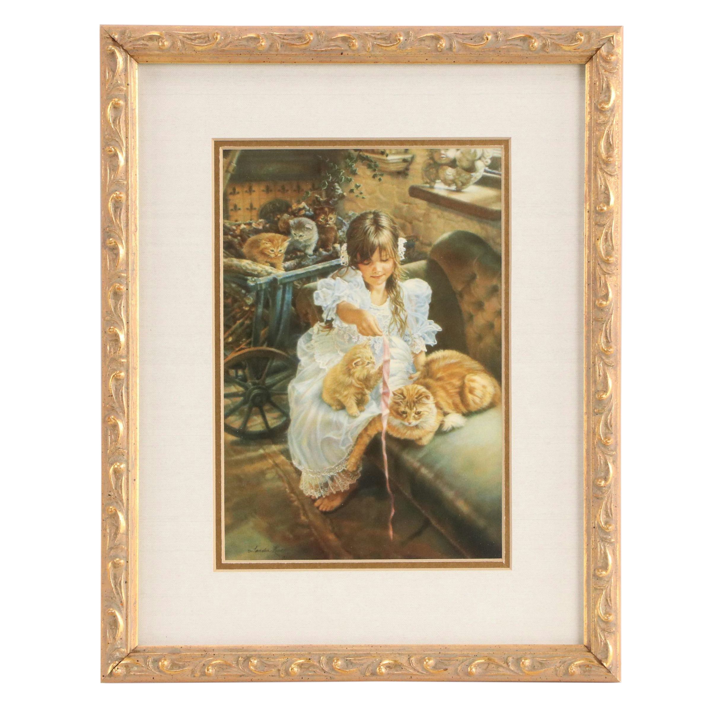 Offset Lithograph After Sandra Kuck "Playful Kittens"