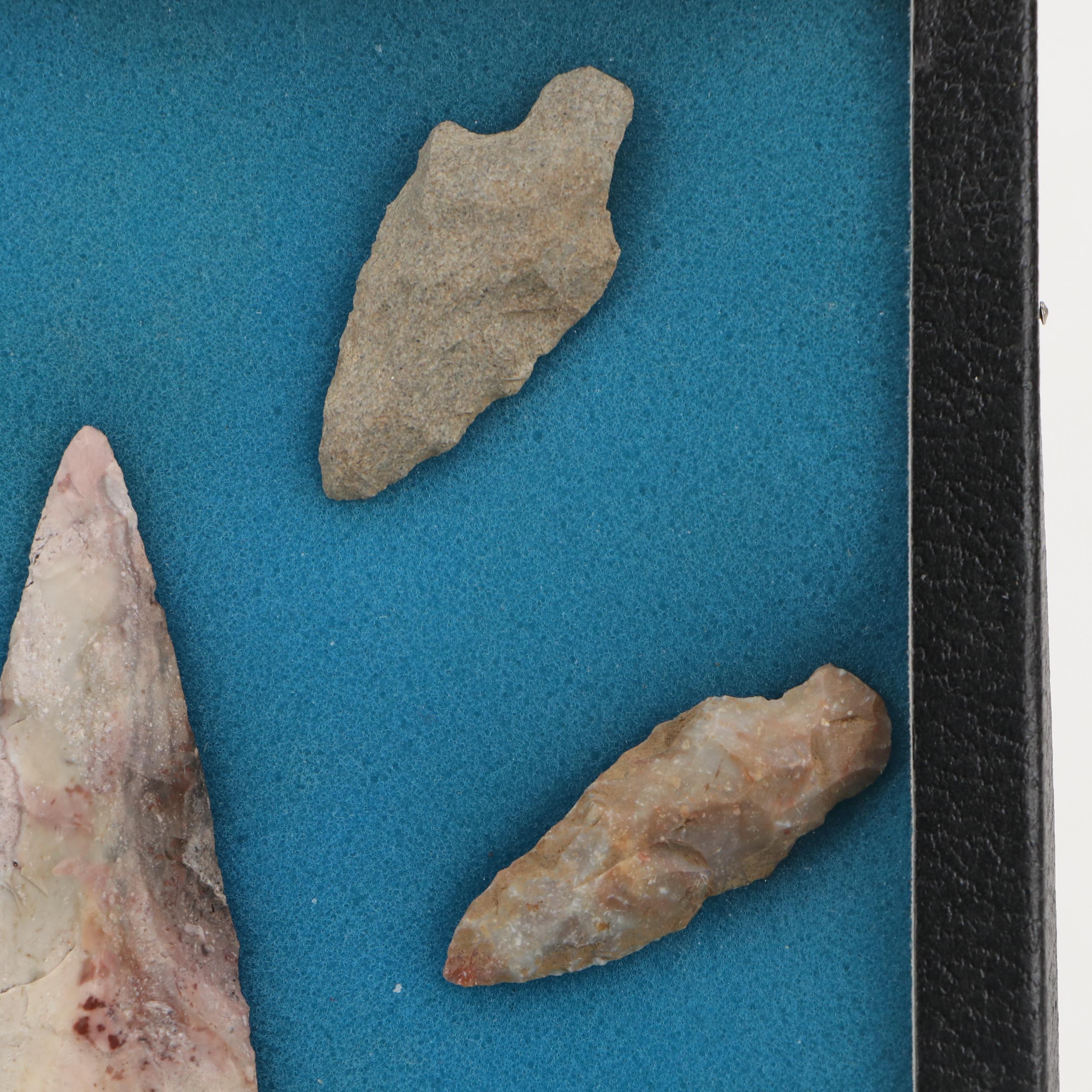 Ohio Adena Culture Knapped Flint Arrowheads