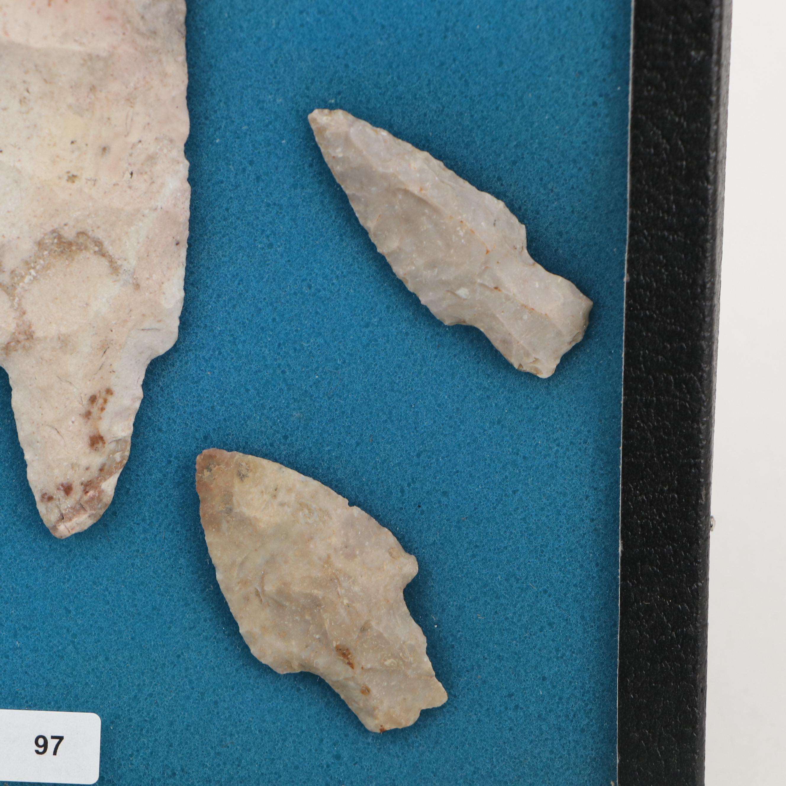 Ohio Adena Culture Knapped Flint Arrowheads