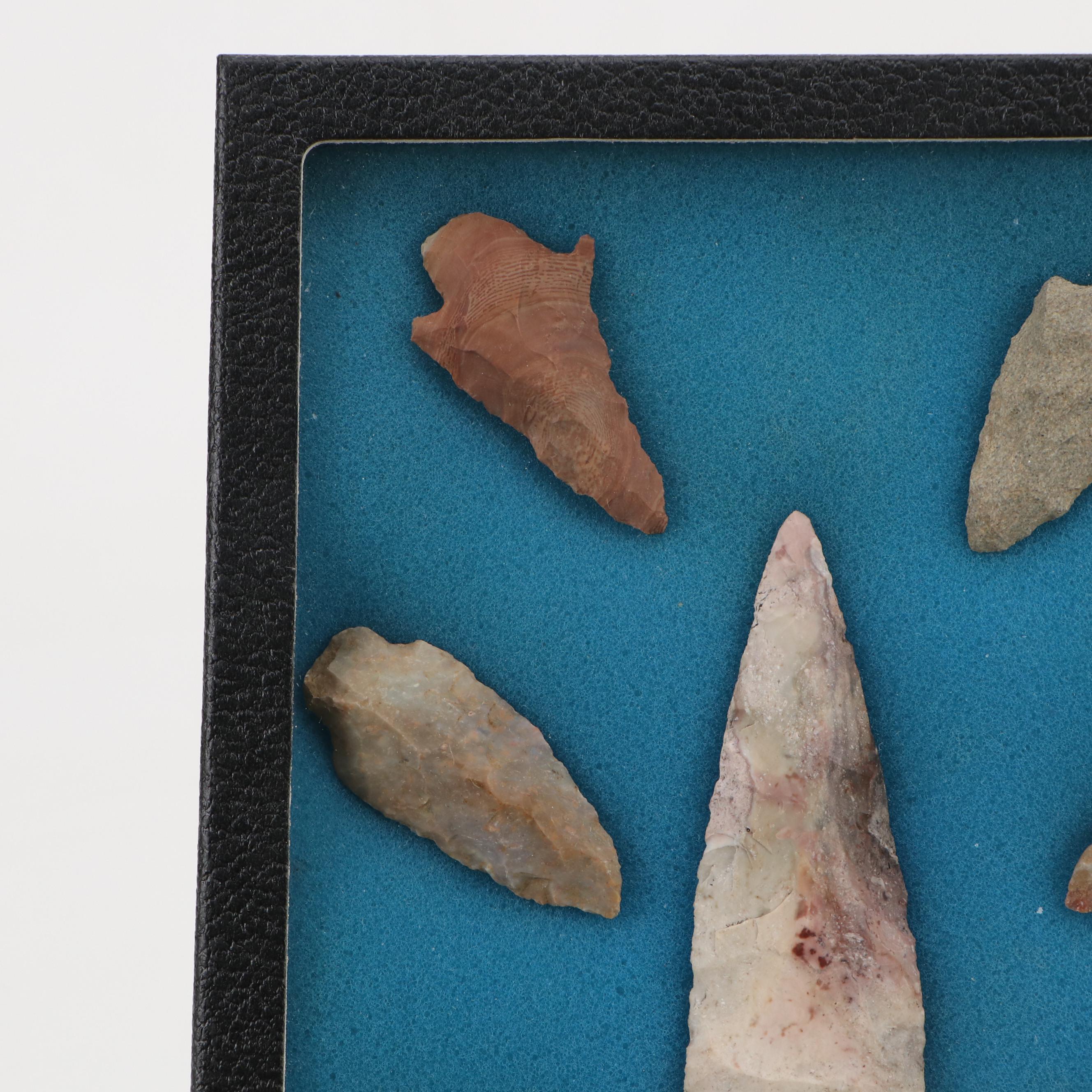 Ohio Adena Culture Knapped Flint Arrowheads