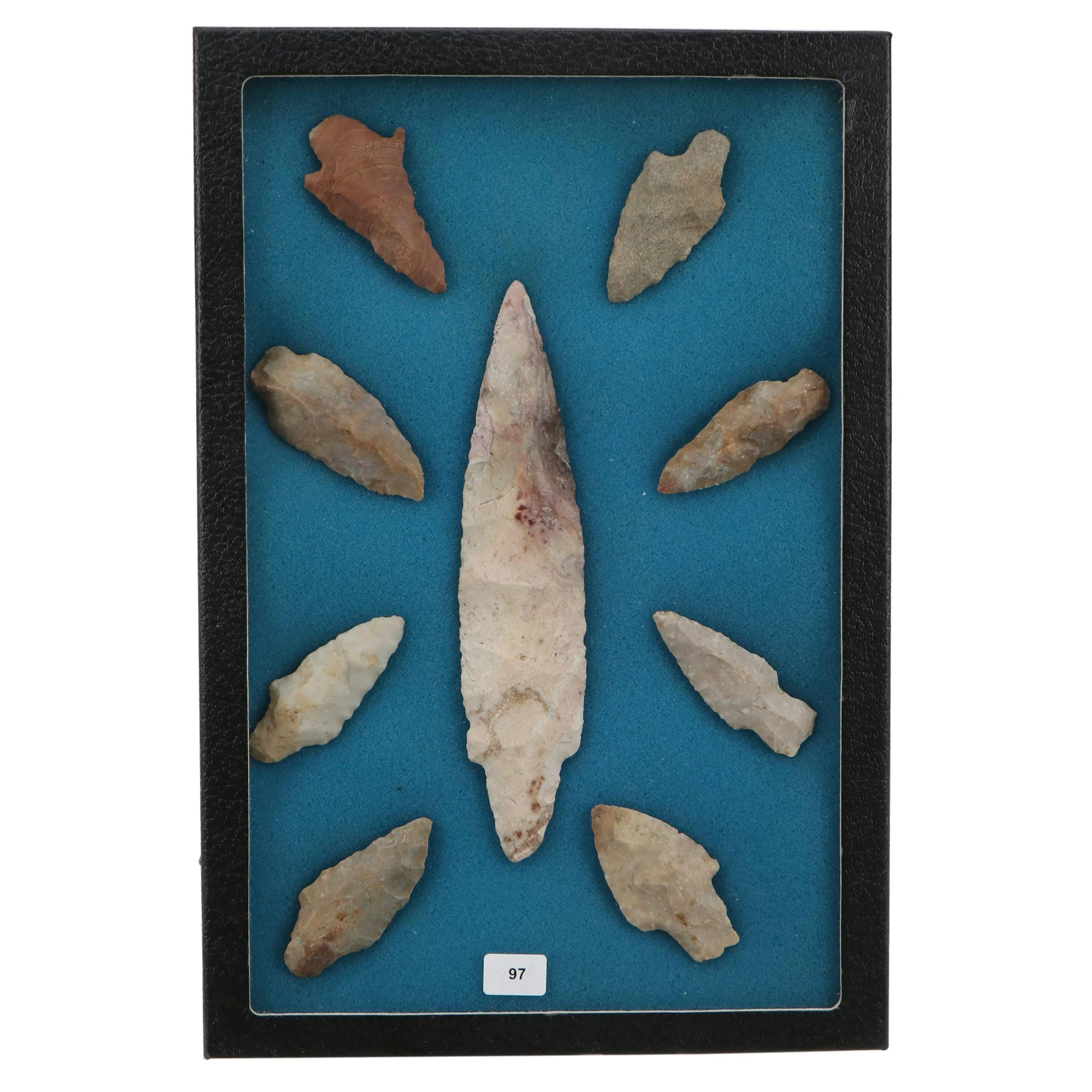 Ohio Adena Culture Knapped Flint Arrowheads