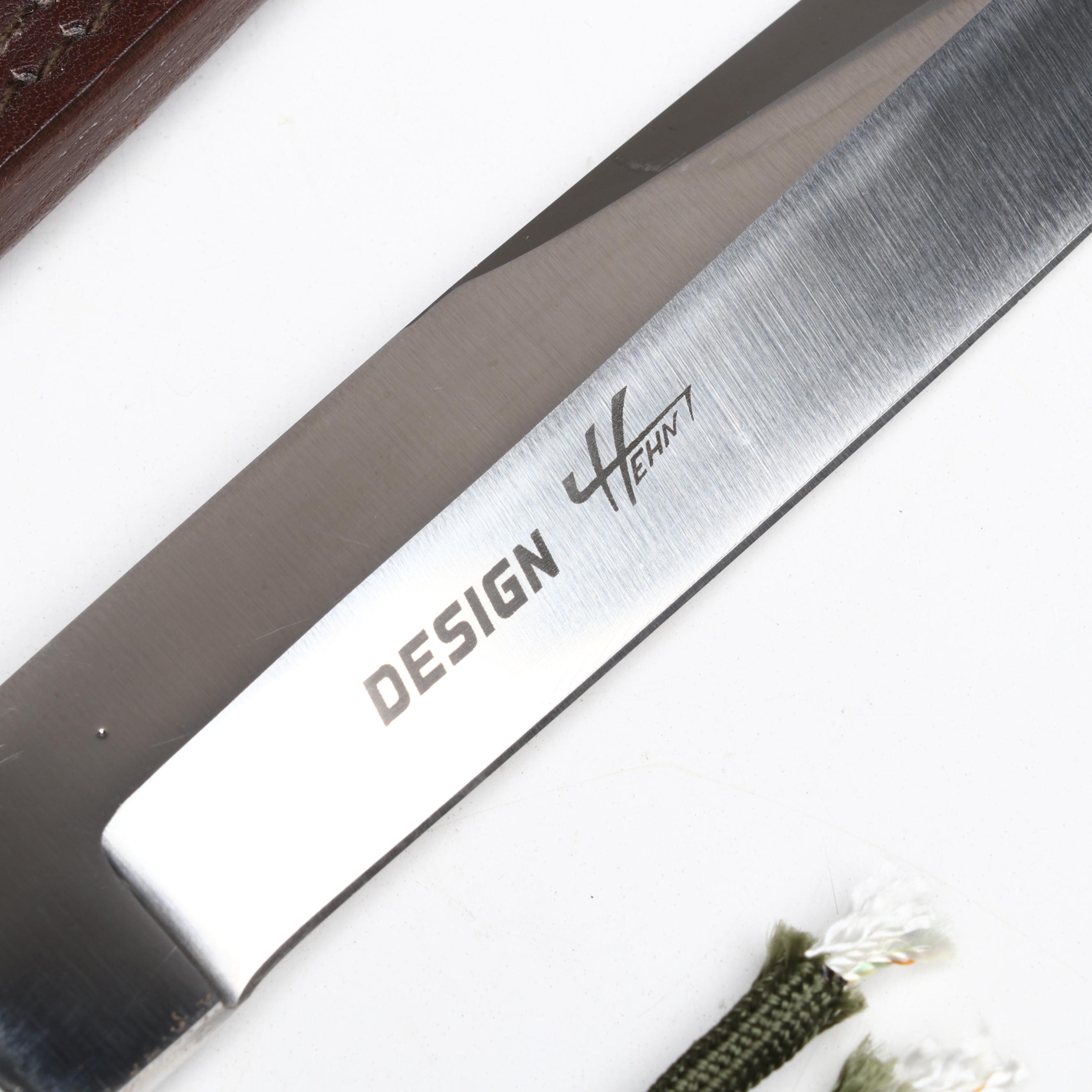 Puma "Cougar" Stainless and Plum Wood Handled Fixed Blade Knife in Scabbard