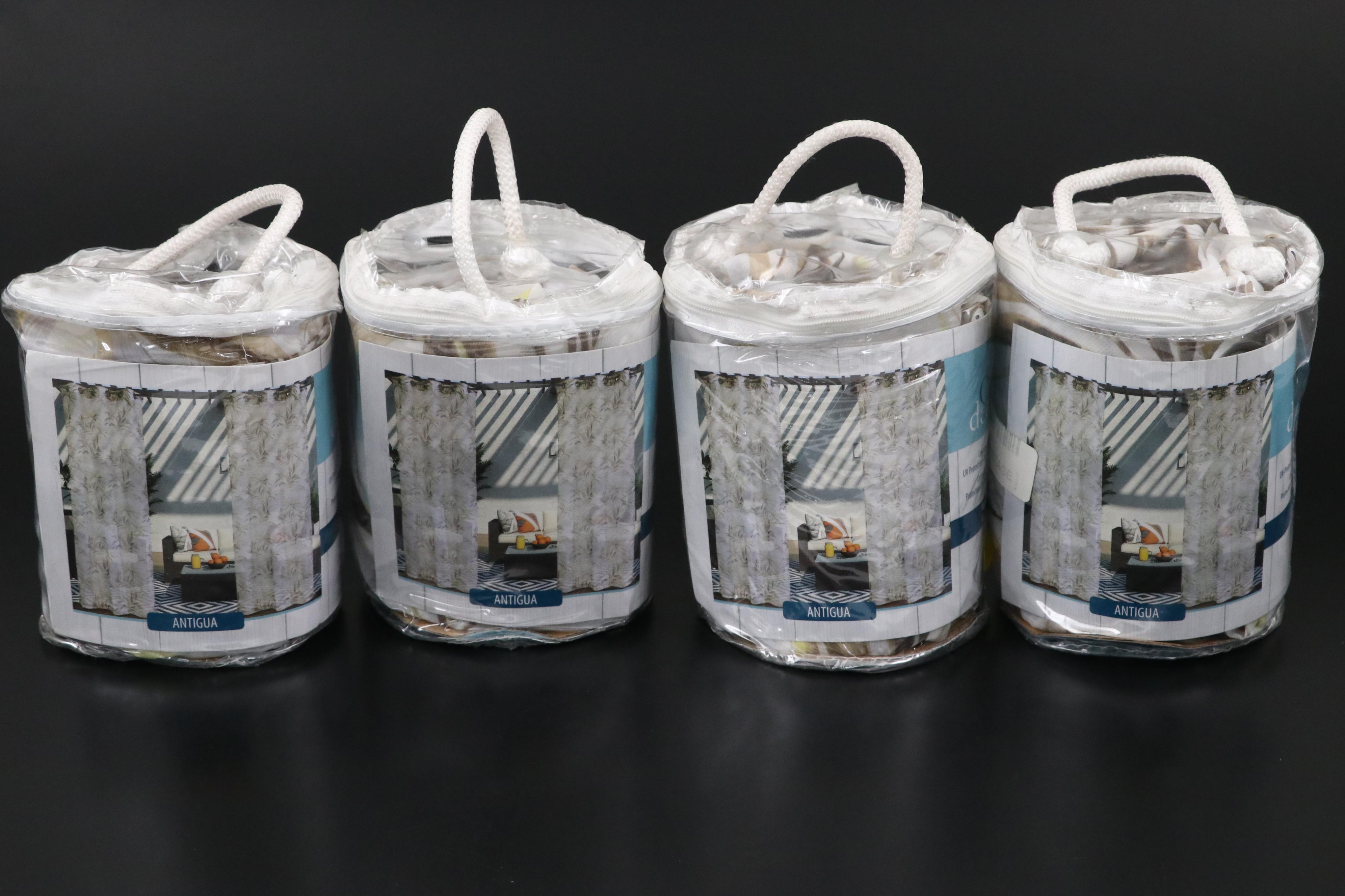 In & Outdoor Decor 84" Grommet Top "Antigua" Patio Curtains, Set of Four