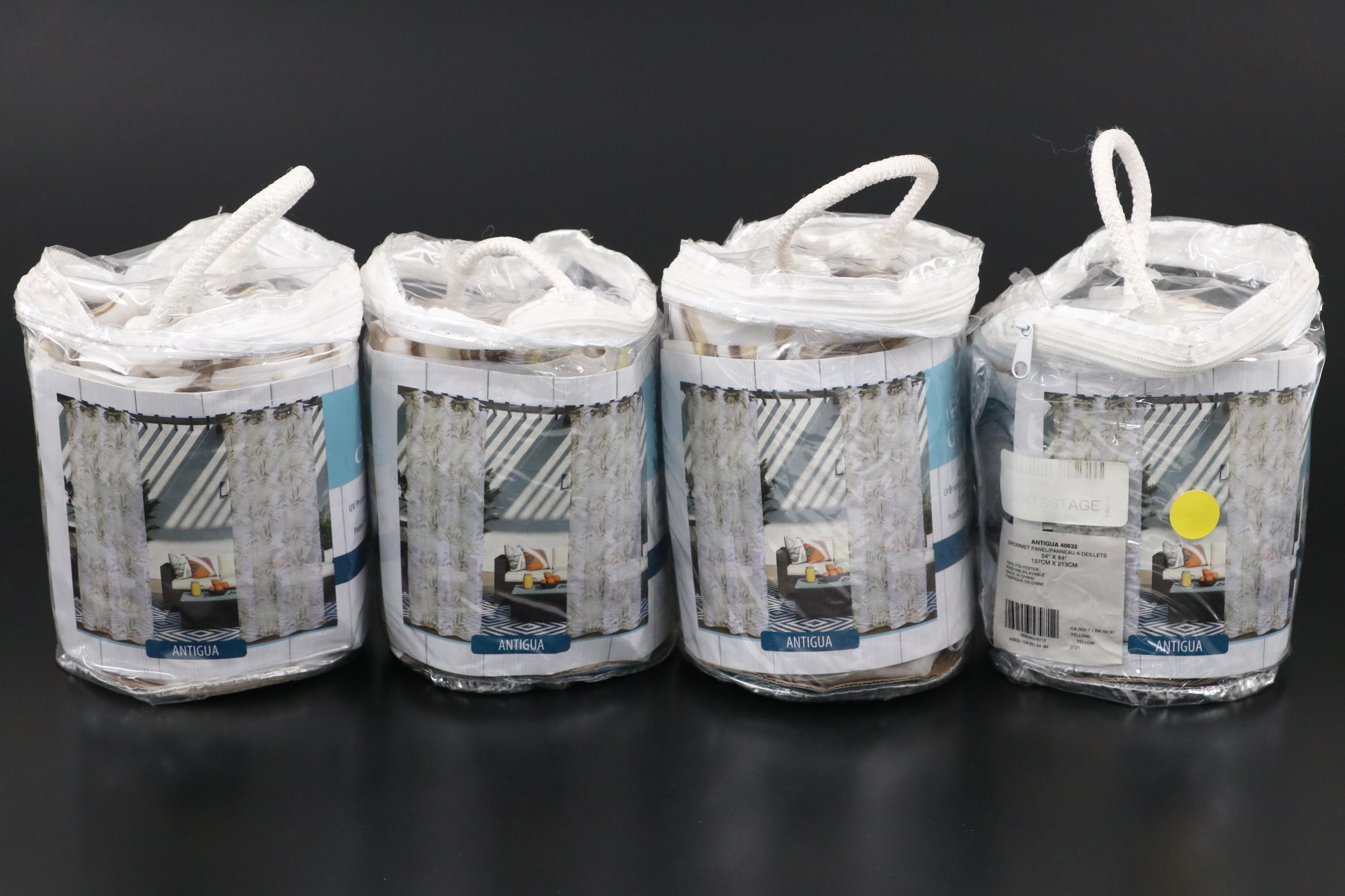 In & Outdoor Decor 84" Grommet Top "Antigua" Patio Curtains, Set of Four