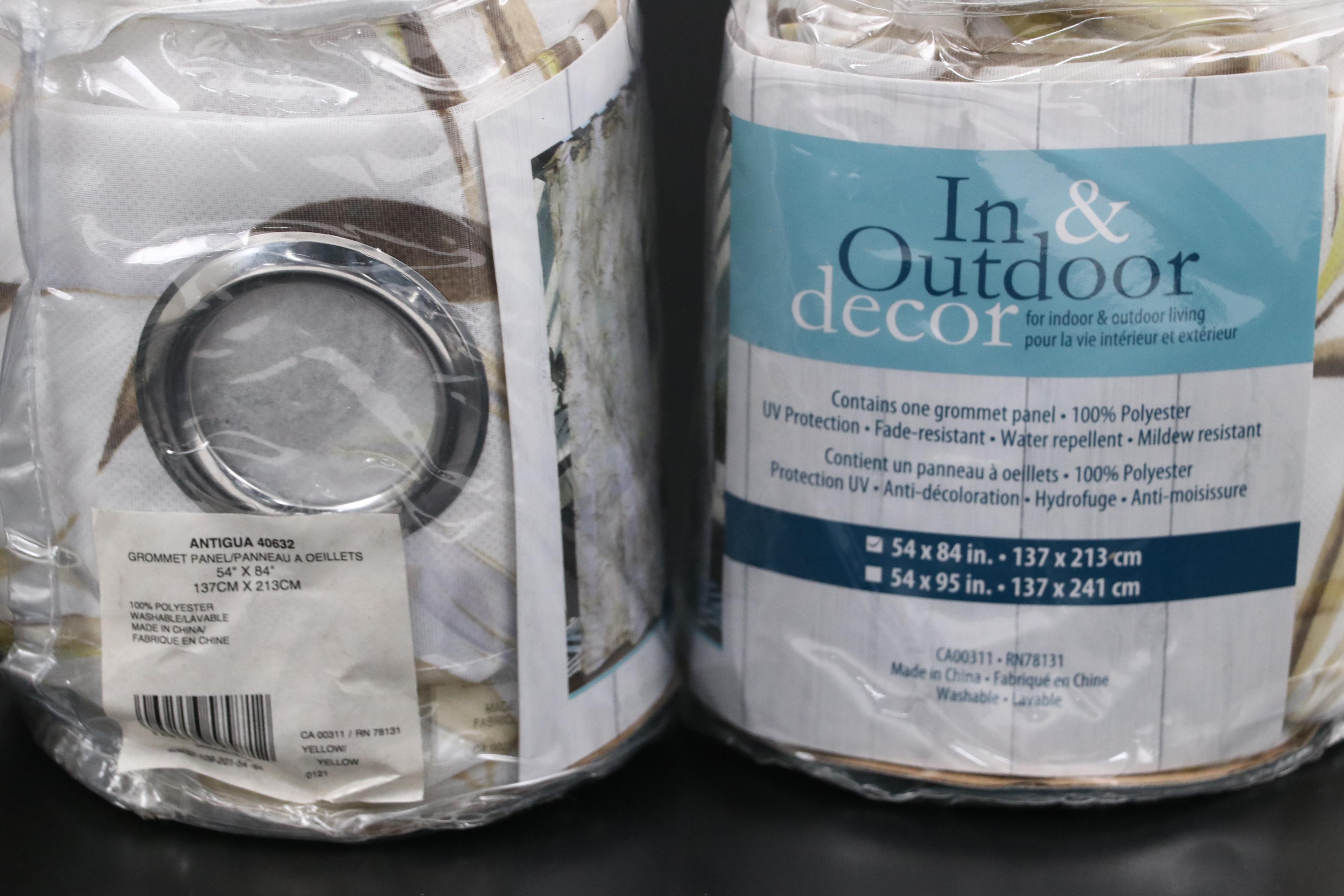 In & Outdoor Decor 84" Grommet Top "Antigua" Patio Curtains, Set of Four