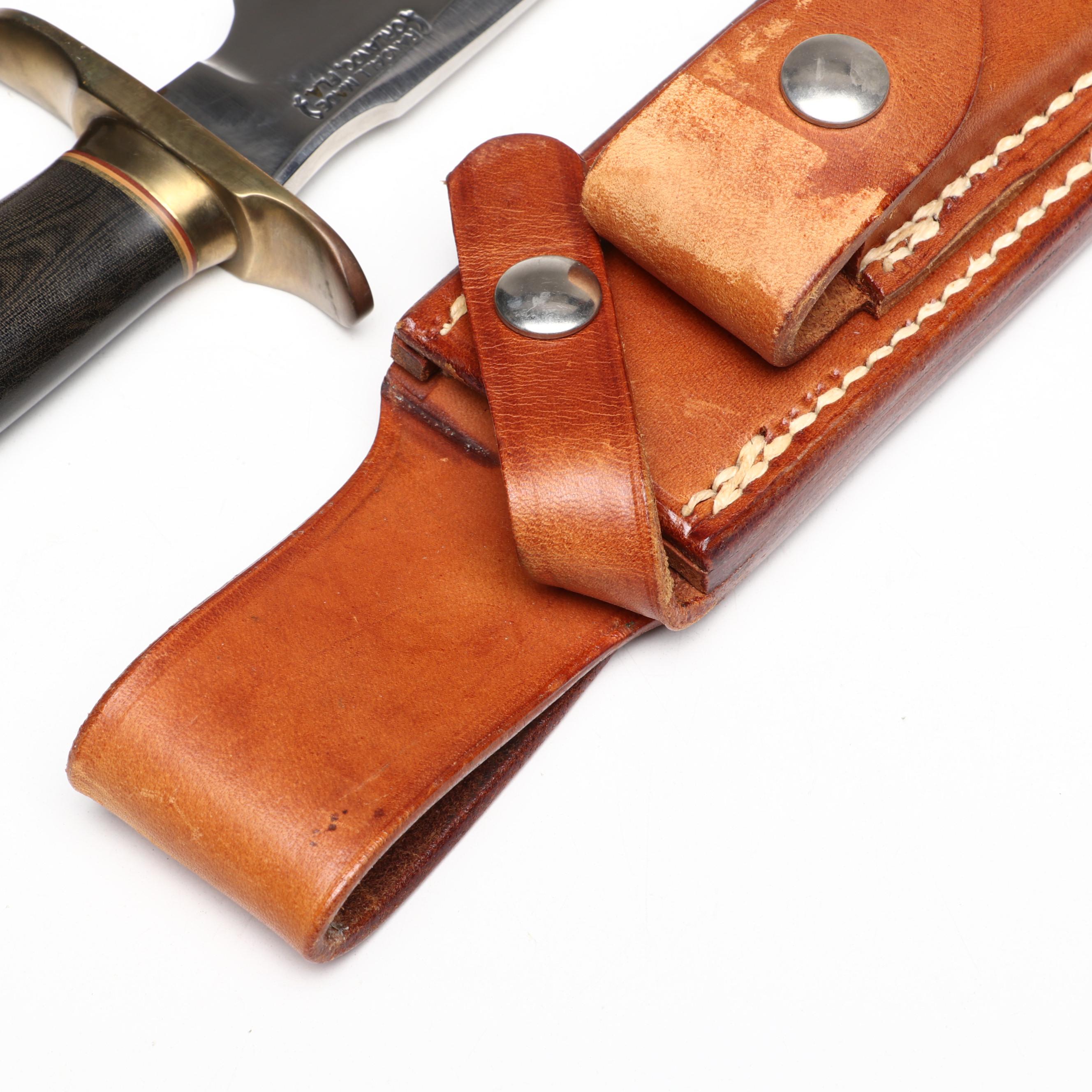 Randall Model 1 Stainless Steel and Micarta Handled Fighter Knife in Scabbard