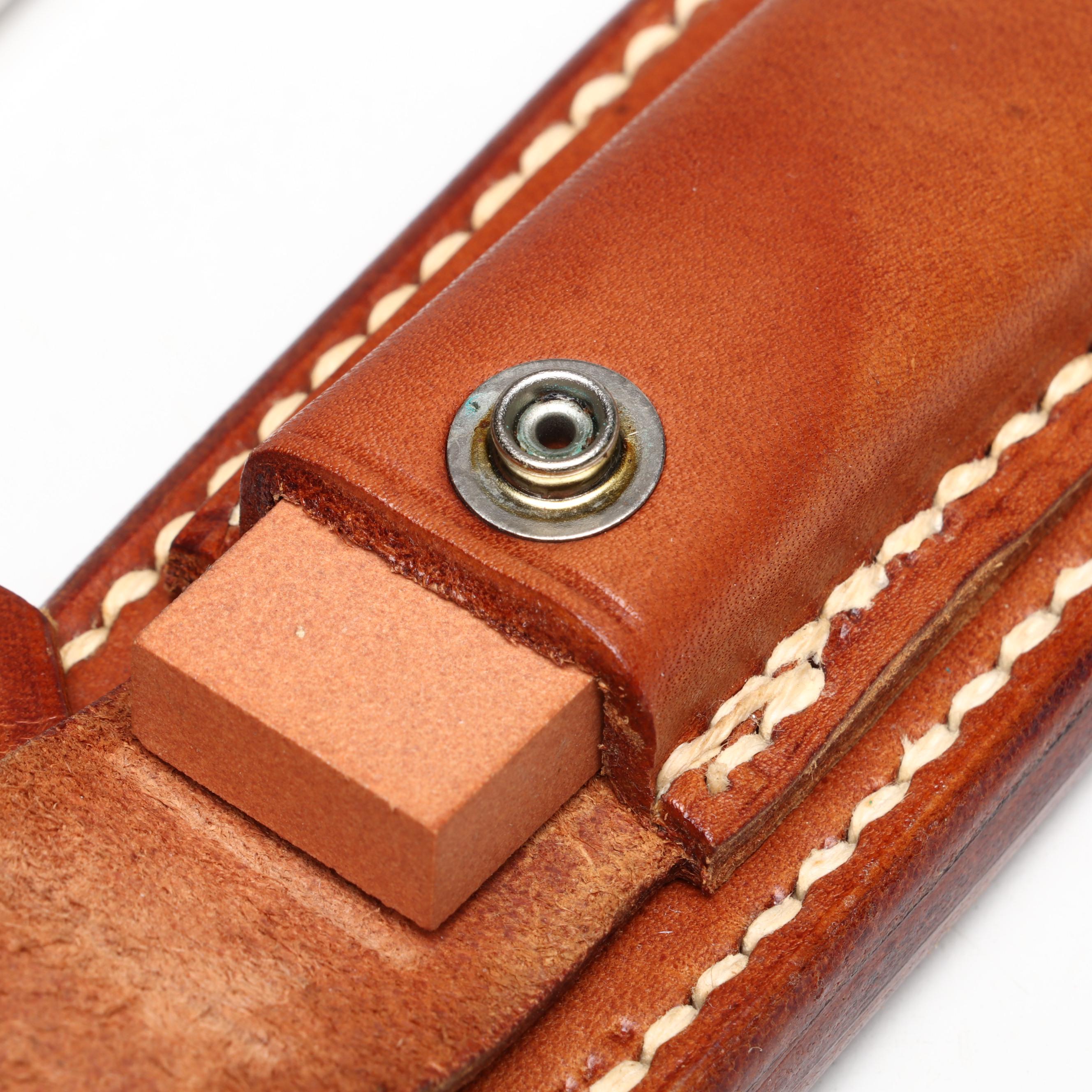 Randall Model 1 Stainless Steel and Micarta Handled Fighter Knife in Scabbard