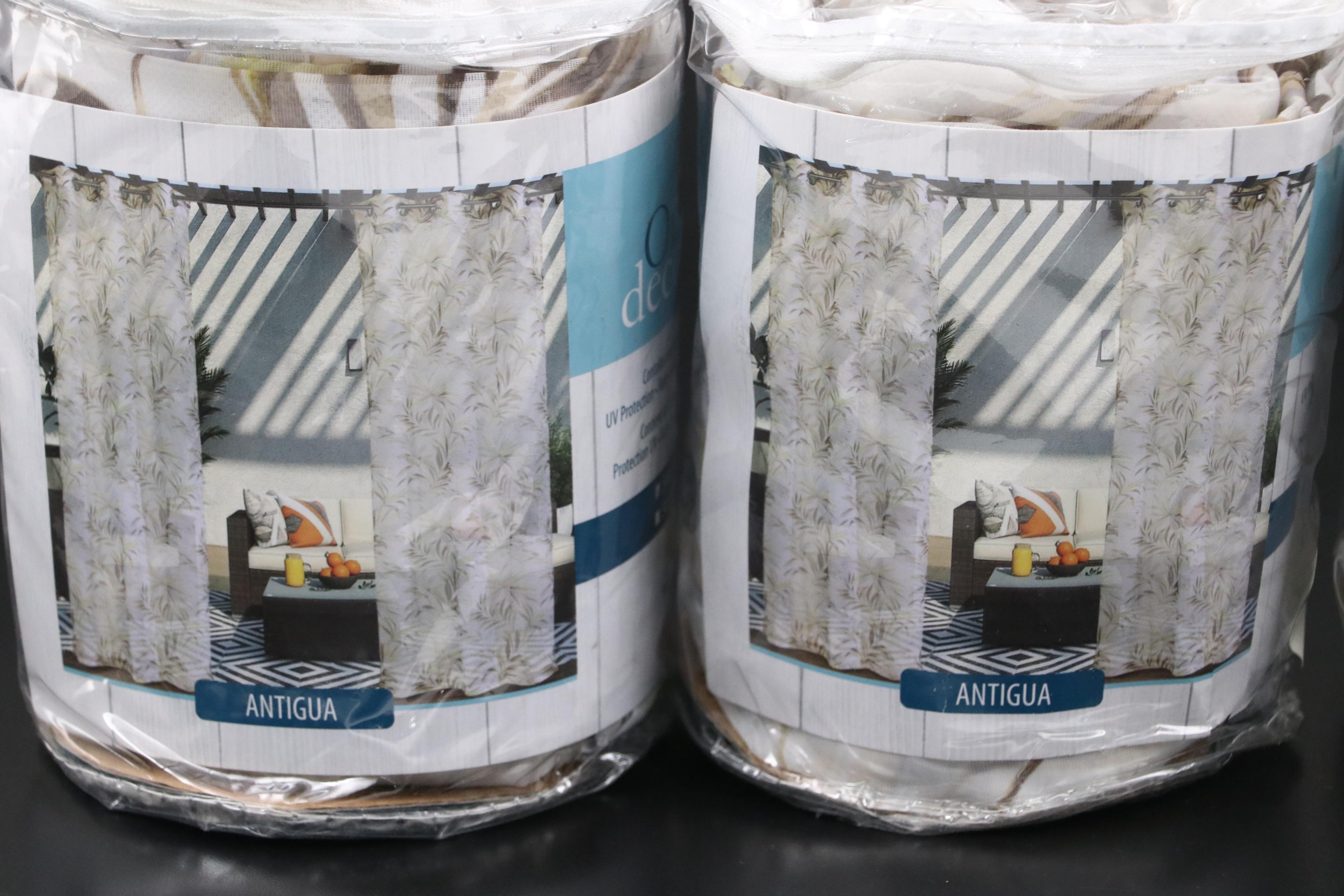 In & Outdoor Decor 84" Grommet Top "Antigua" Patio Curtains, Set of Four