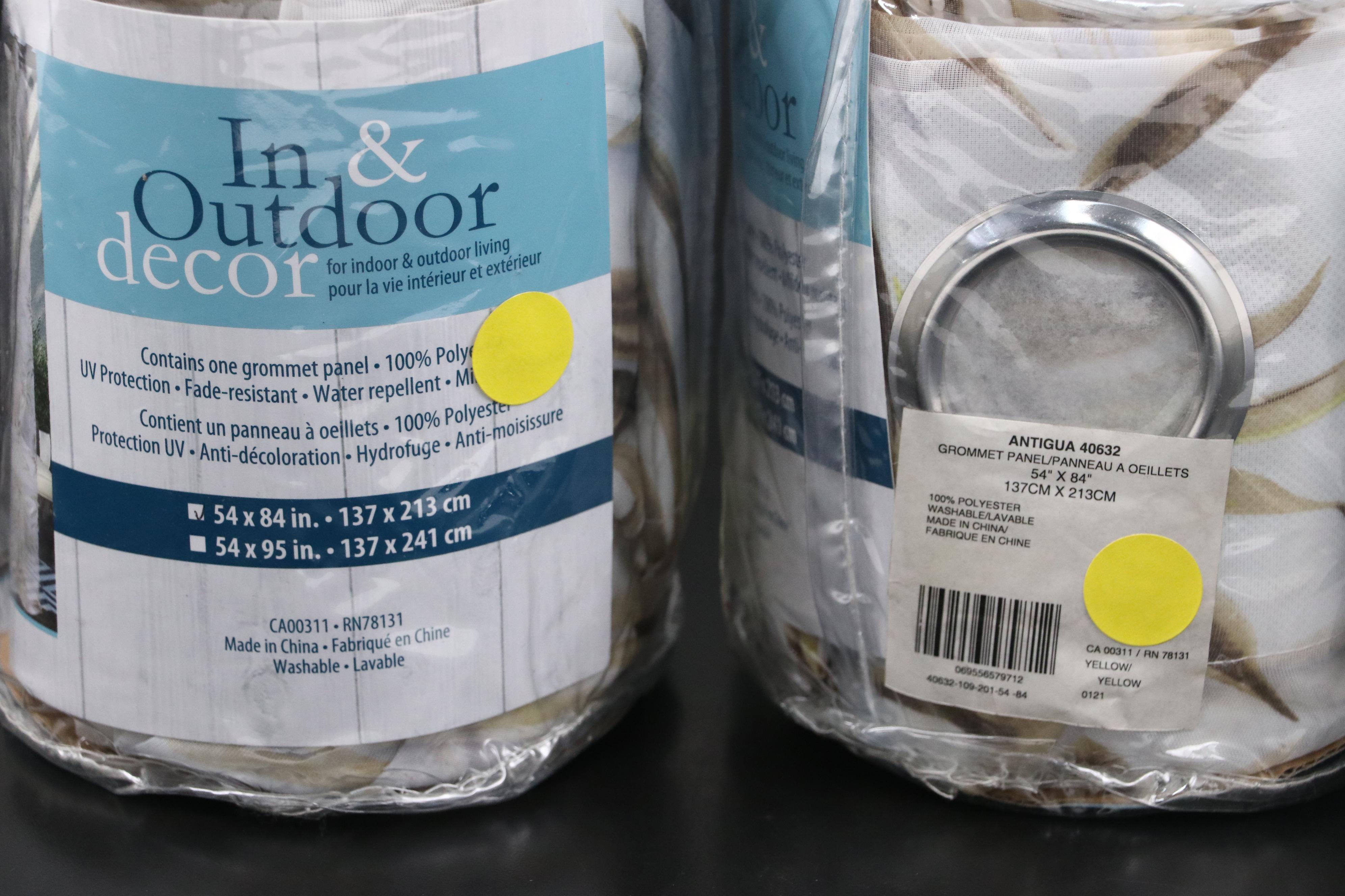 In & Outdoor Decor 84" Grommet Top "Antigua" Patio Curtains, Set of Four