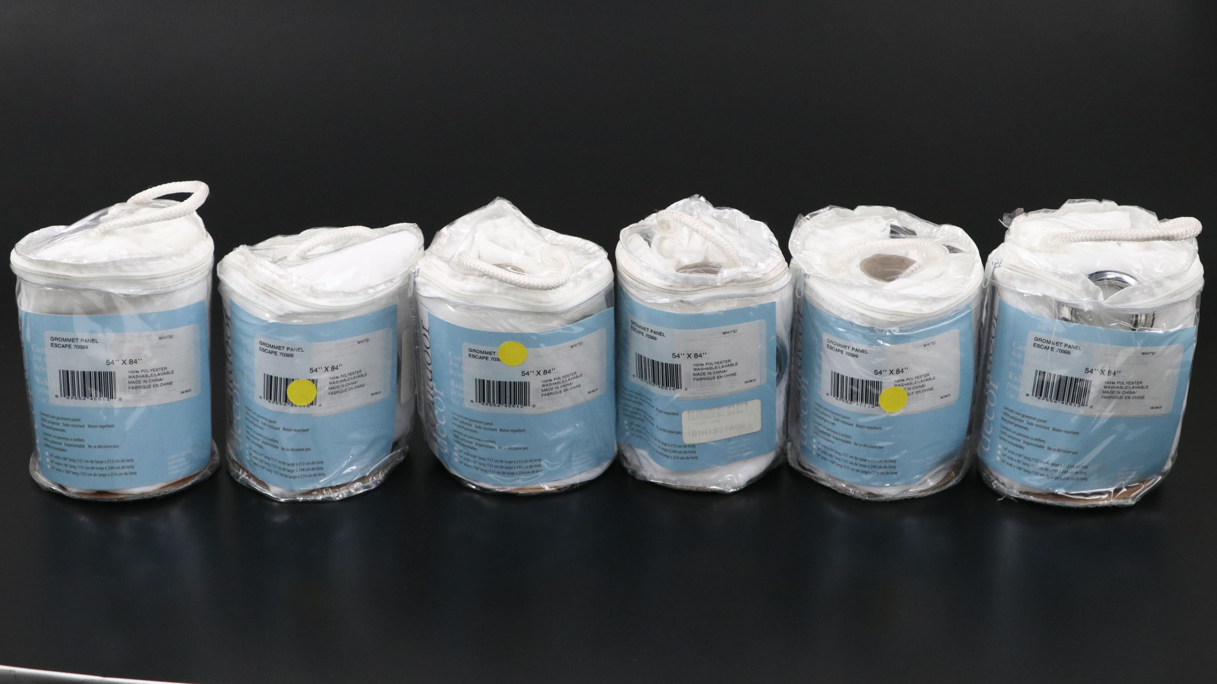 Outdoor Decor 84" Grommet Top "Escape" Patio Curtain Sheers, Set of Six