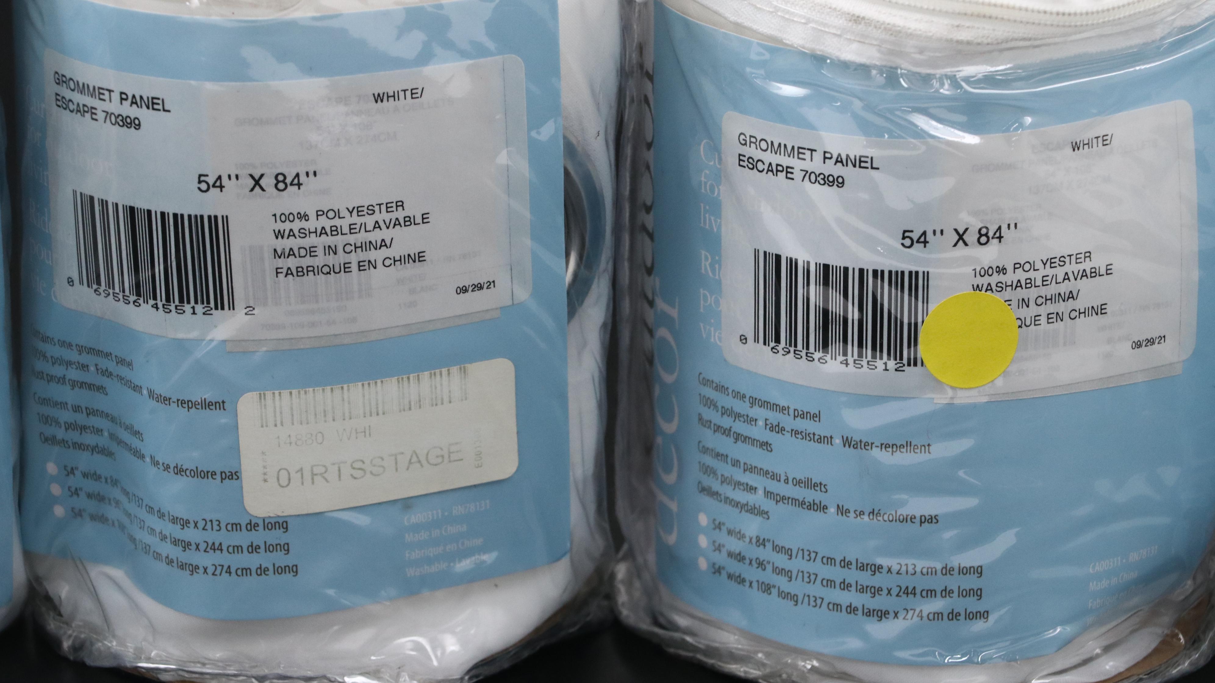 Outdoor Decor 84" Grommet Top "Escape" Patio Curtain Sheers, Set of Six