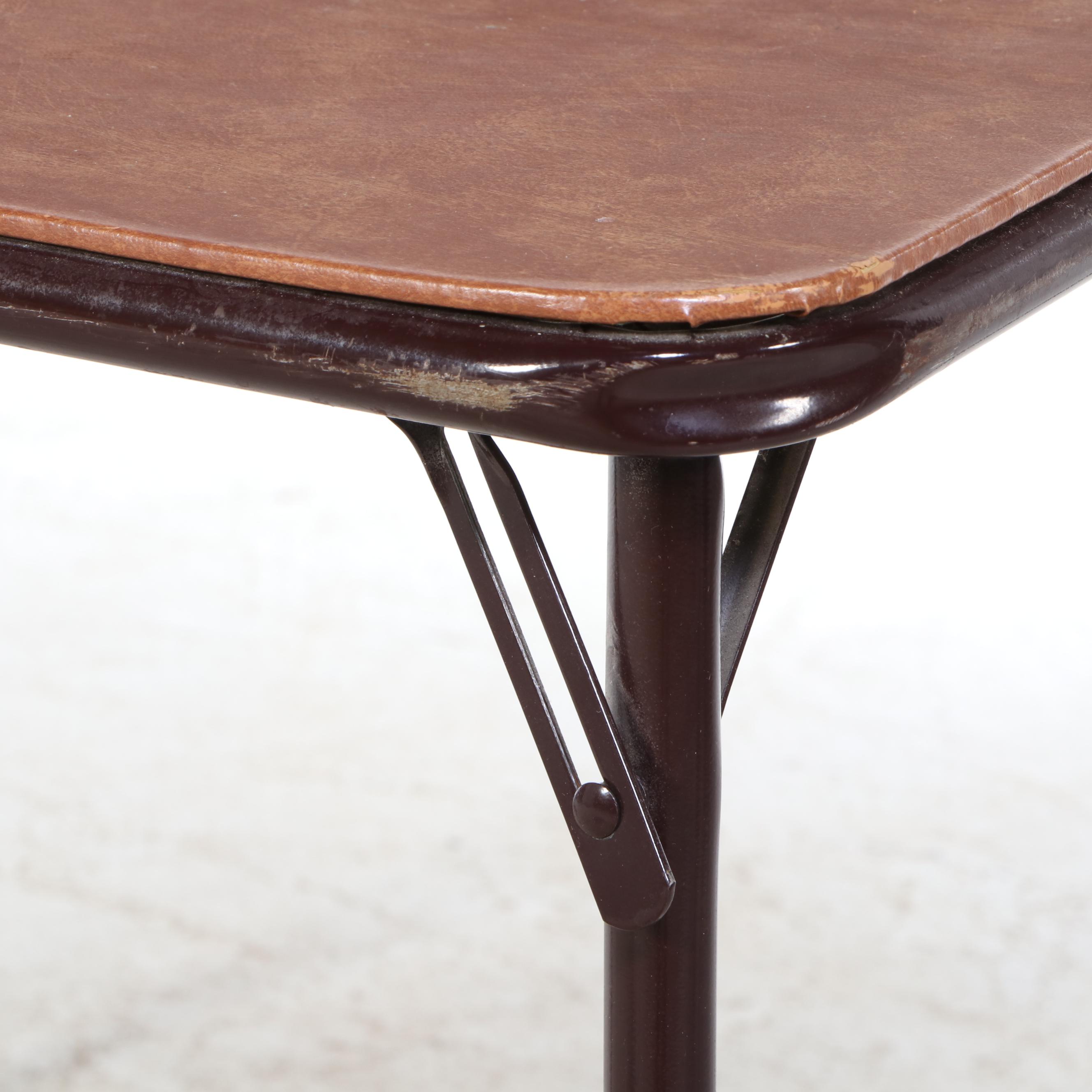 Folding Game Table and Four Modernist Style Chairs, Mid-20th Century