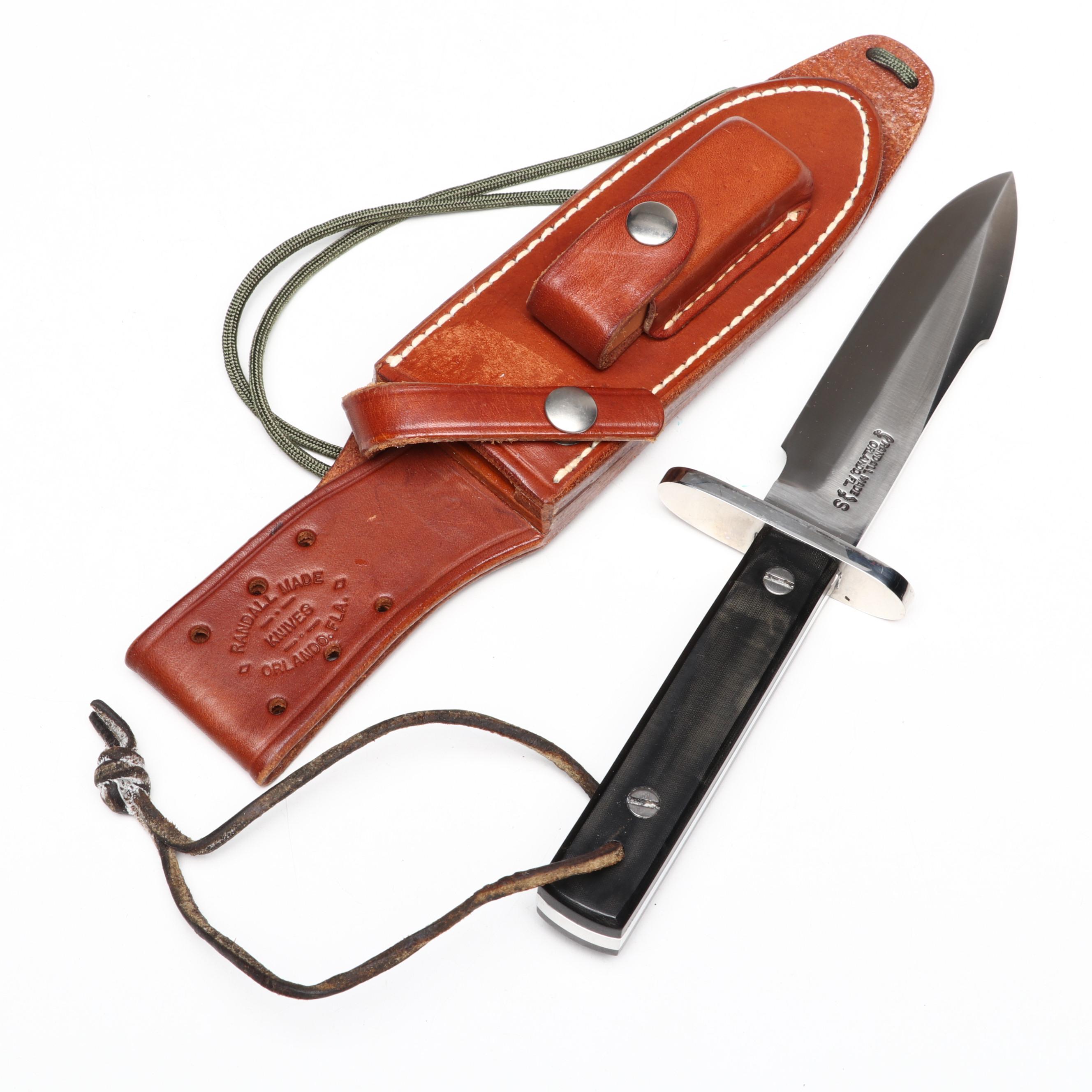 Randall Model 17 Astro Stainless Knife in Leather Scabbard