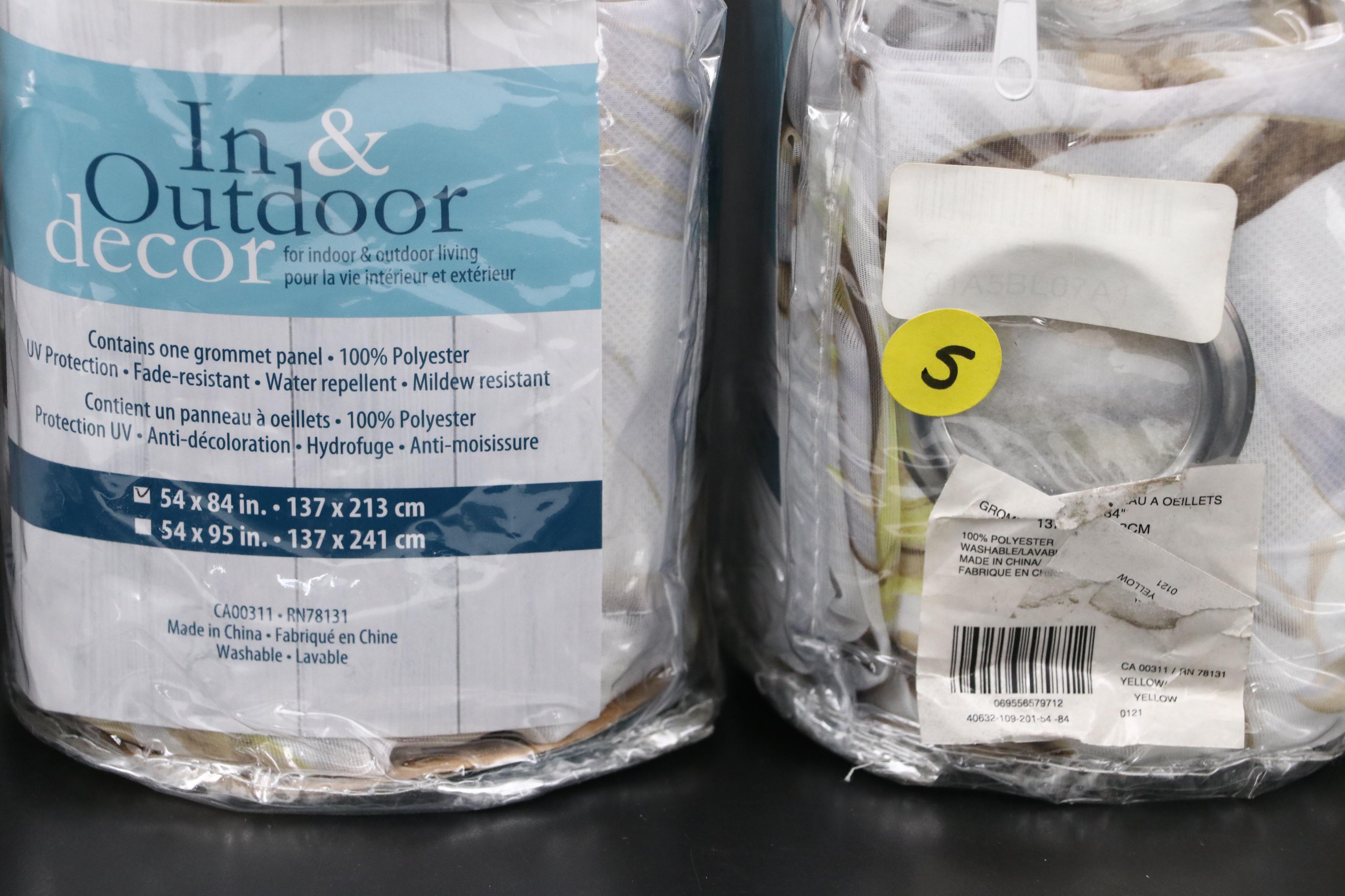 In & Outdoor Decor 84" Grommet Top "Antigua" Patio Curtains, Set of Three