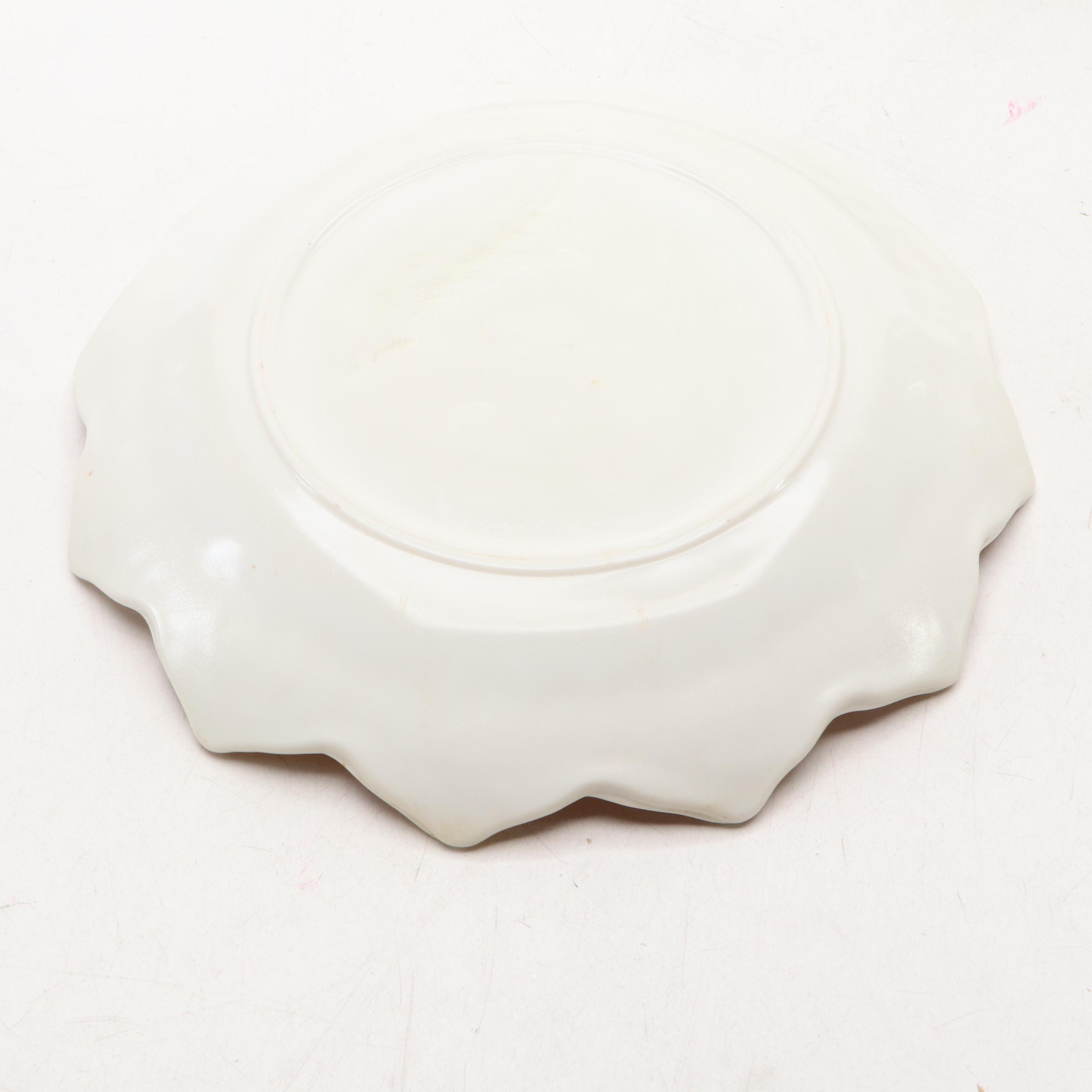 Anchor Hocking Milk Glass Lotus Plates and Bowls