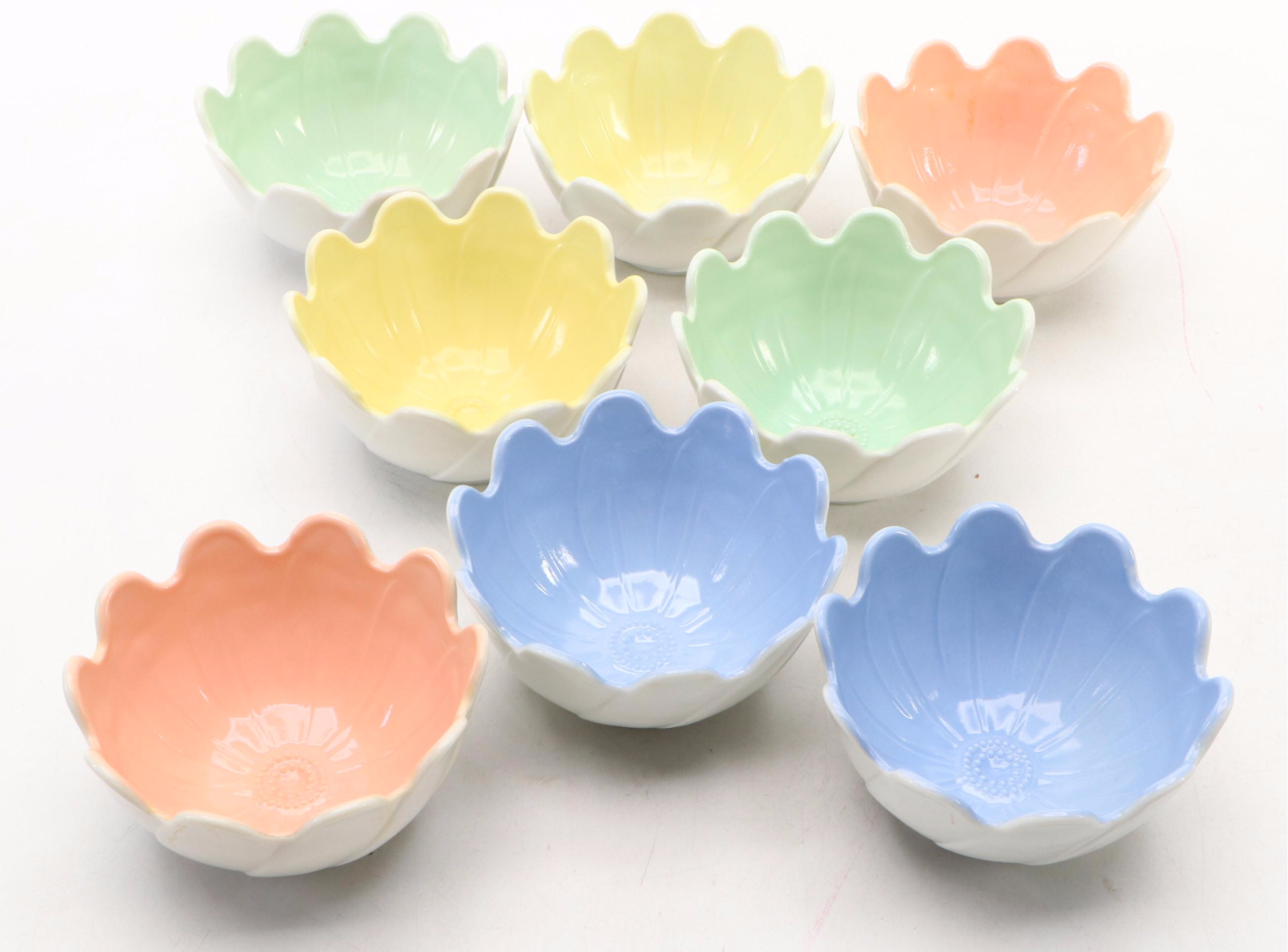 Anchor Hocking Milk Glass Lotus Plates and Bowls