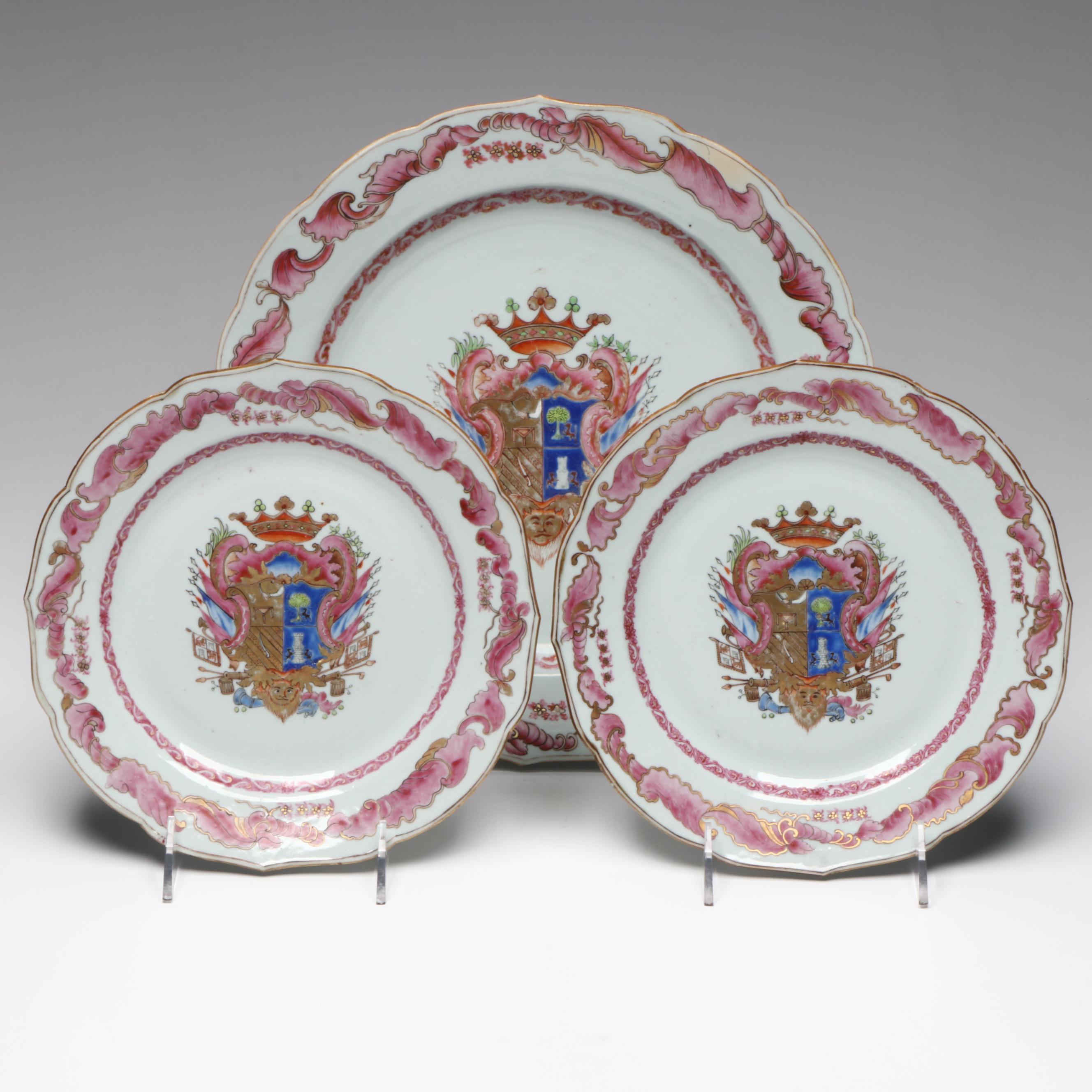 Chinese Export Porcelain Armorial Plates