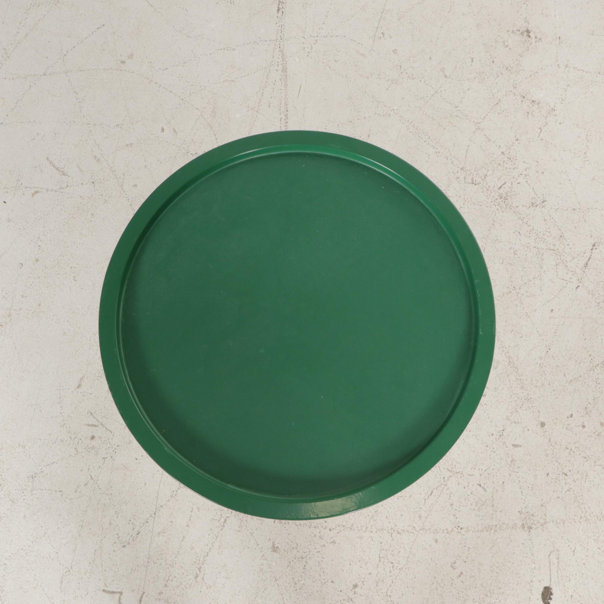 Modernist Style Two-Piece Portable Green Metal Table