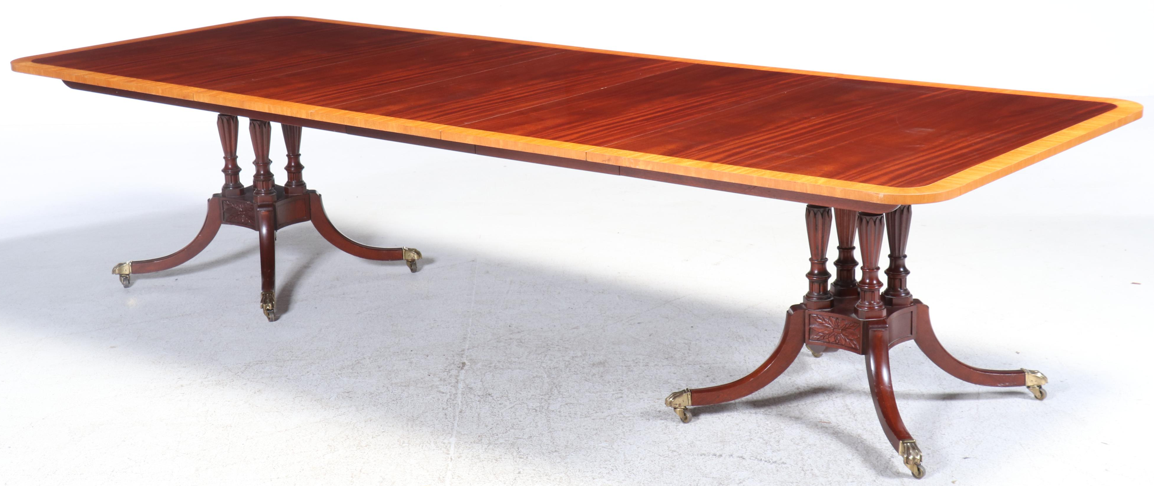 Baker Furniture Historic Charleston Reproductions Double-Pedestal Dining Table