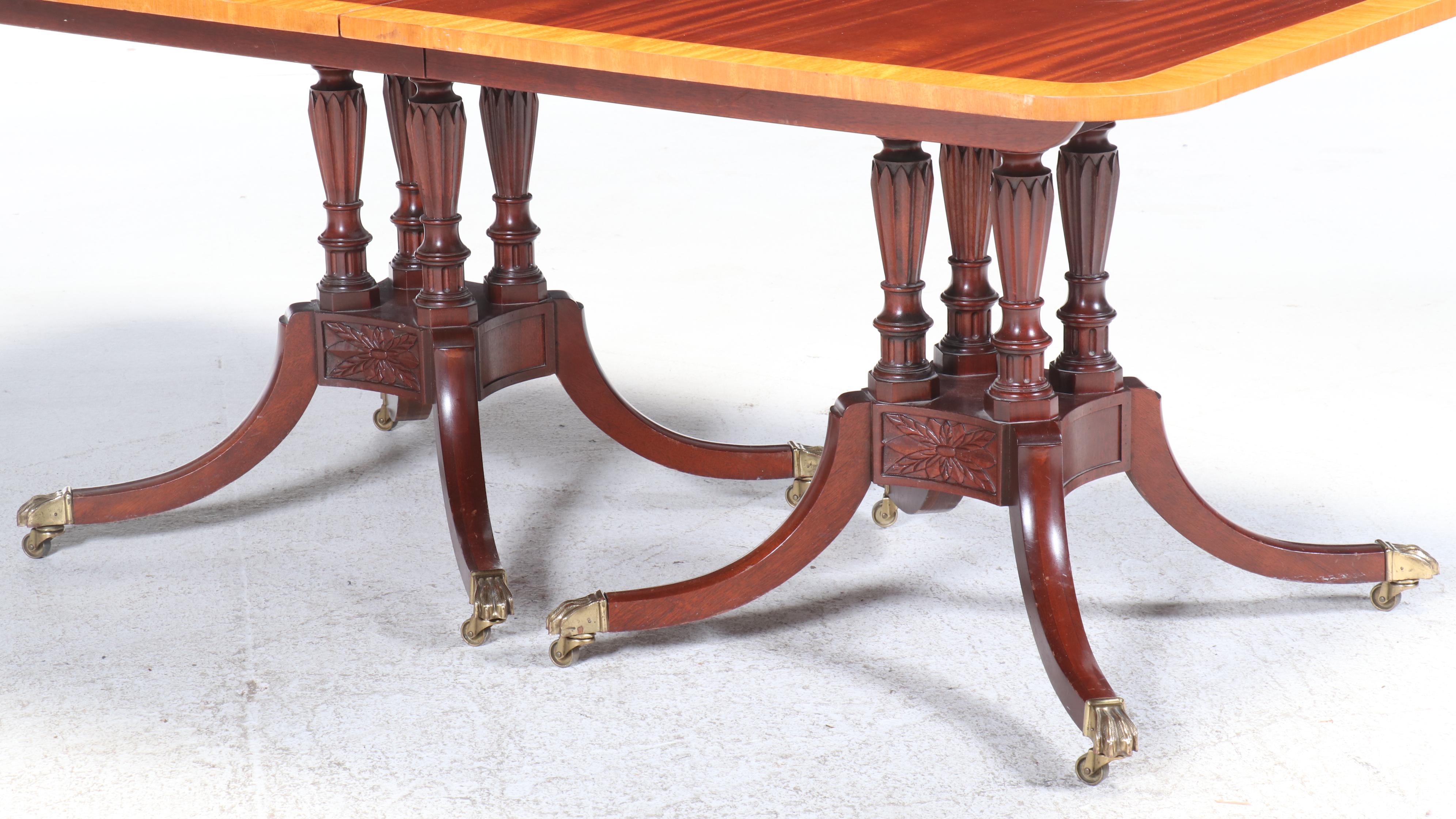Baker Furniture Historic Charleston Reproductions Double-Pedestal Dining Table