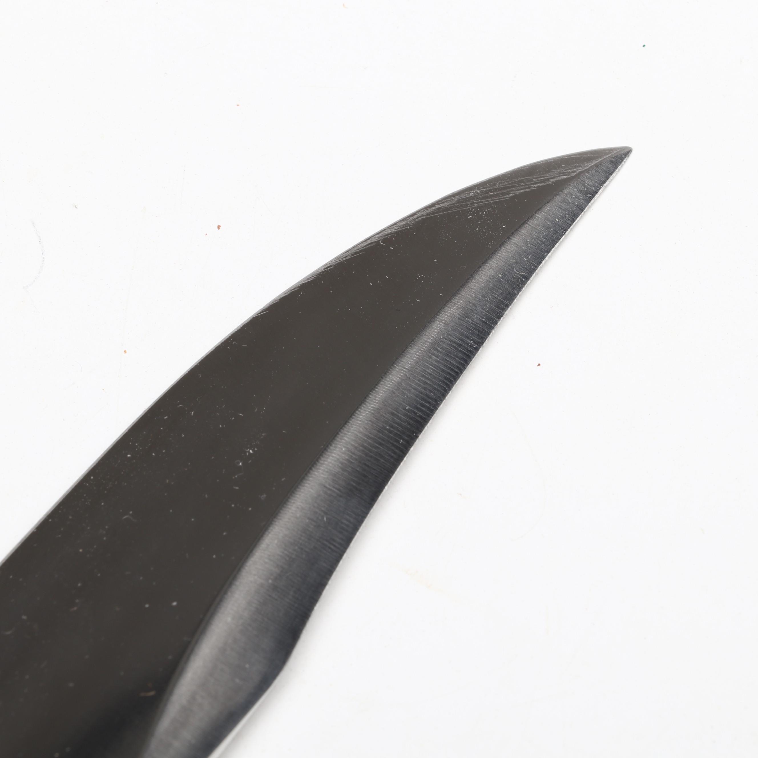 Randall Stainless Steel and Fossil Walrus Ivory Handled Bowie Knife