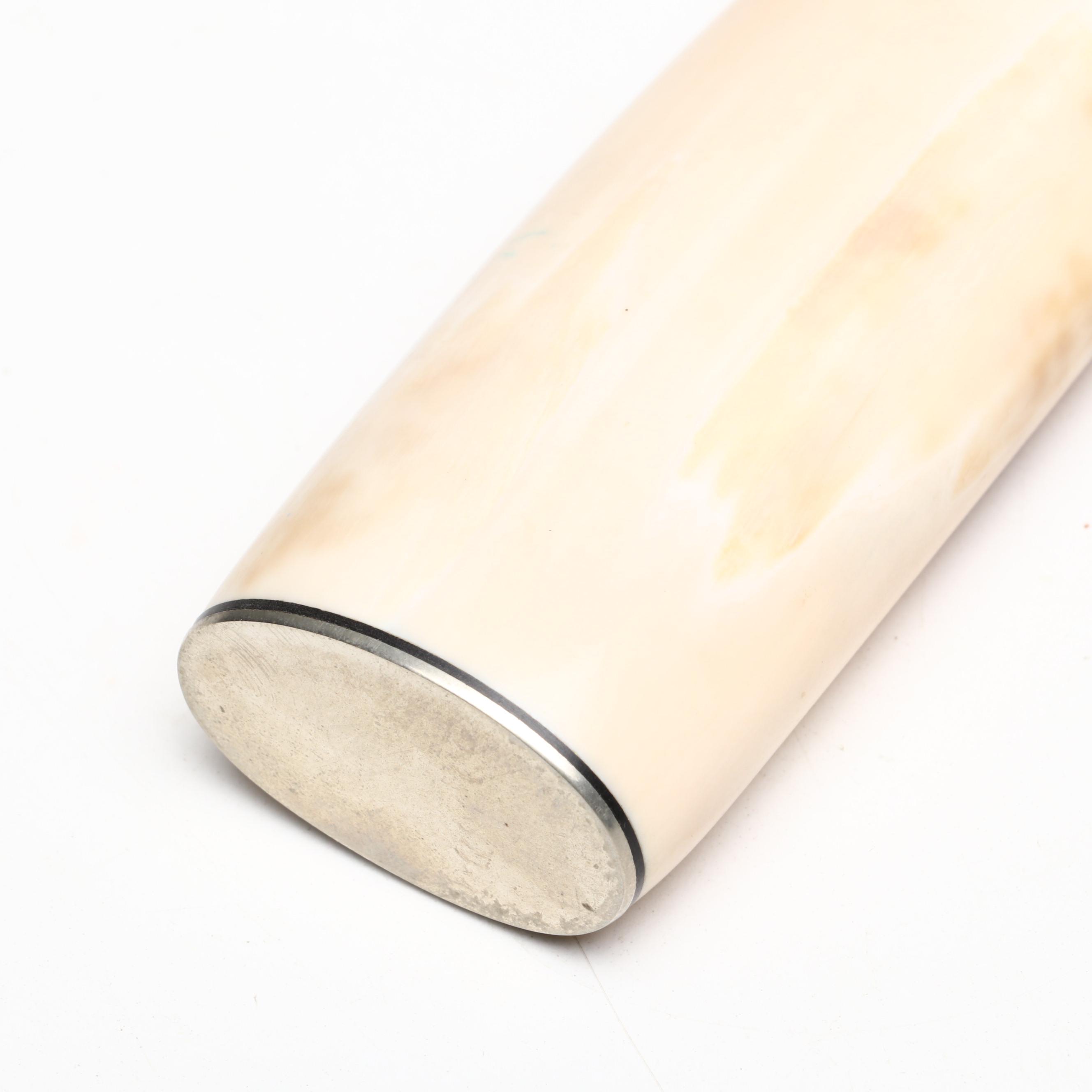Randall Stainless Steel and Fossil Walrus Ivory Handled Bowie Knife