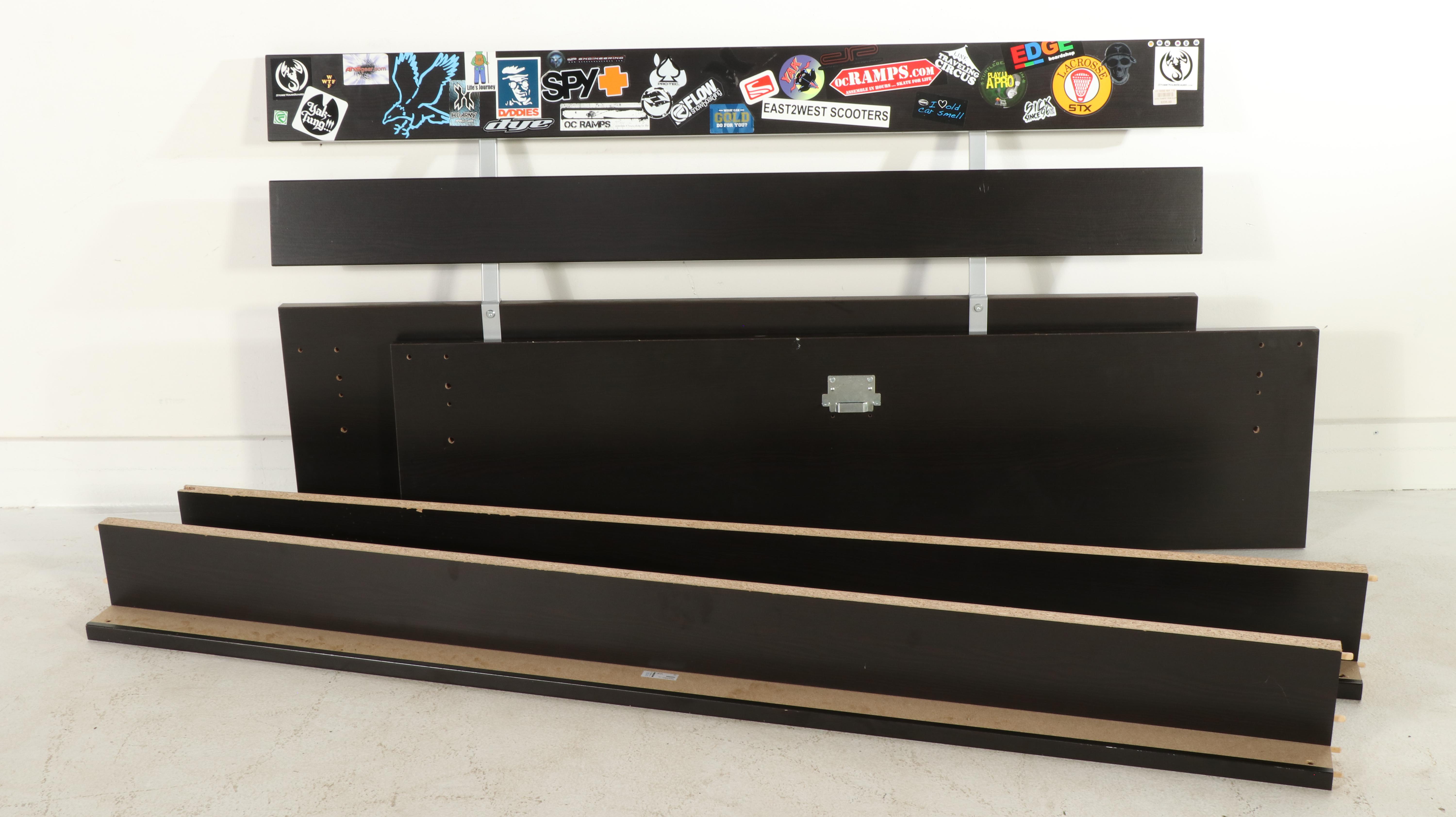 Contemporary Ebonized Wood Queen Sized Bed Frame